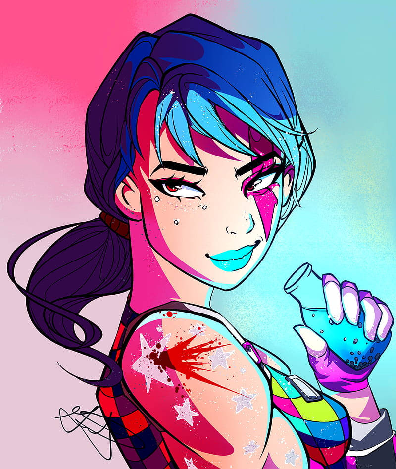 Sparkle Specialist, anime girl, blue hair, SD Phone Wallpaper