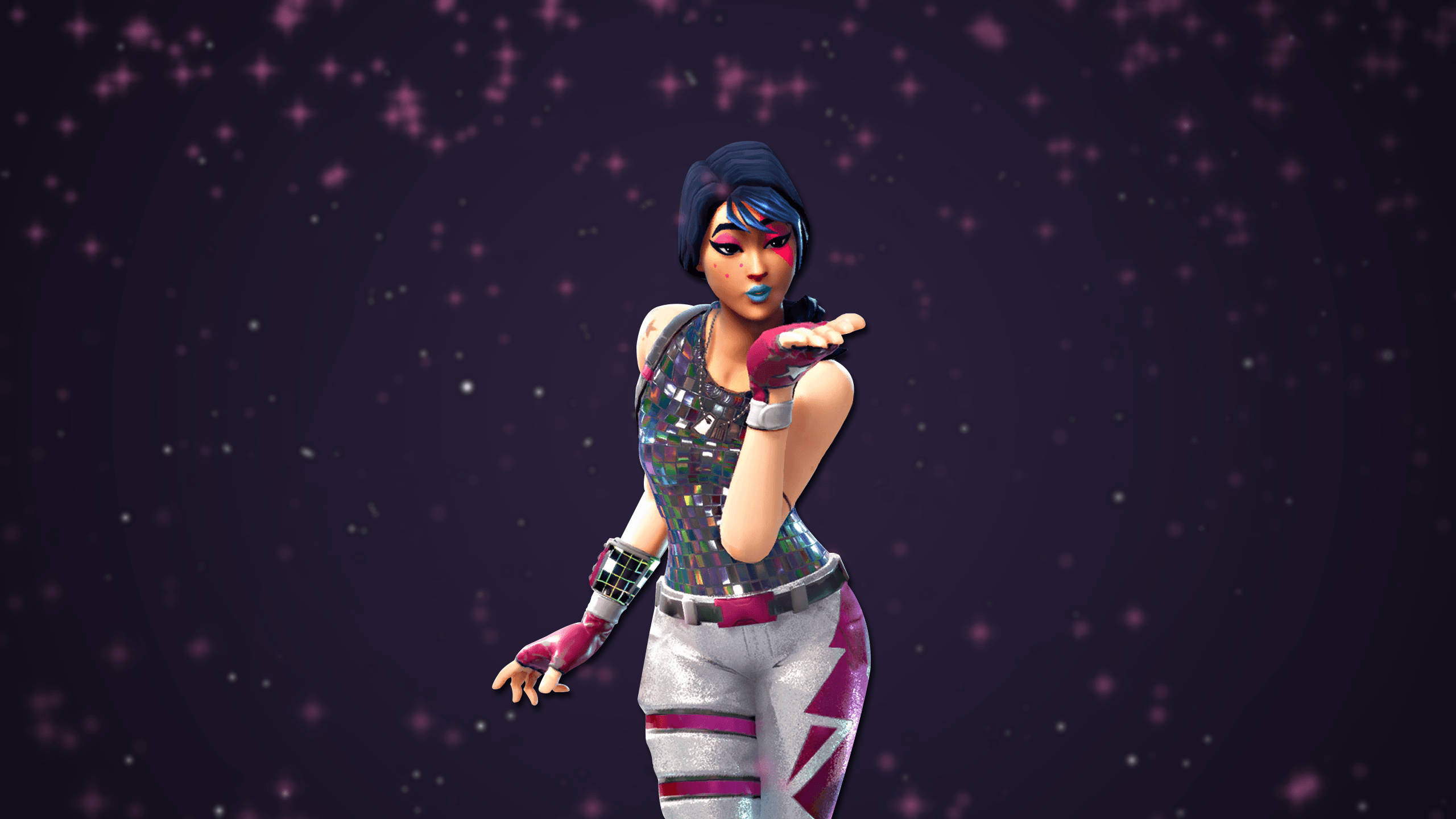 Sparkle Specialist, Fortnite, pink and silver outfit, 2K Desktop Wallpaper