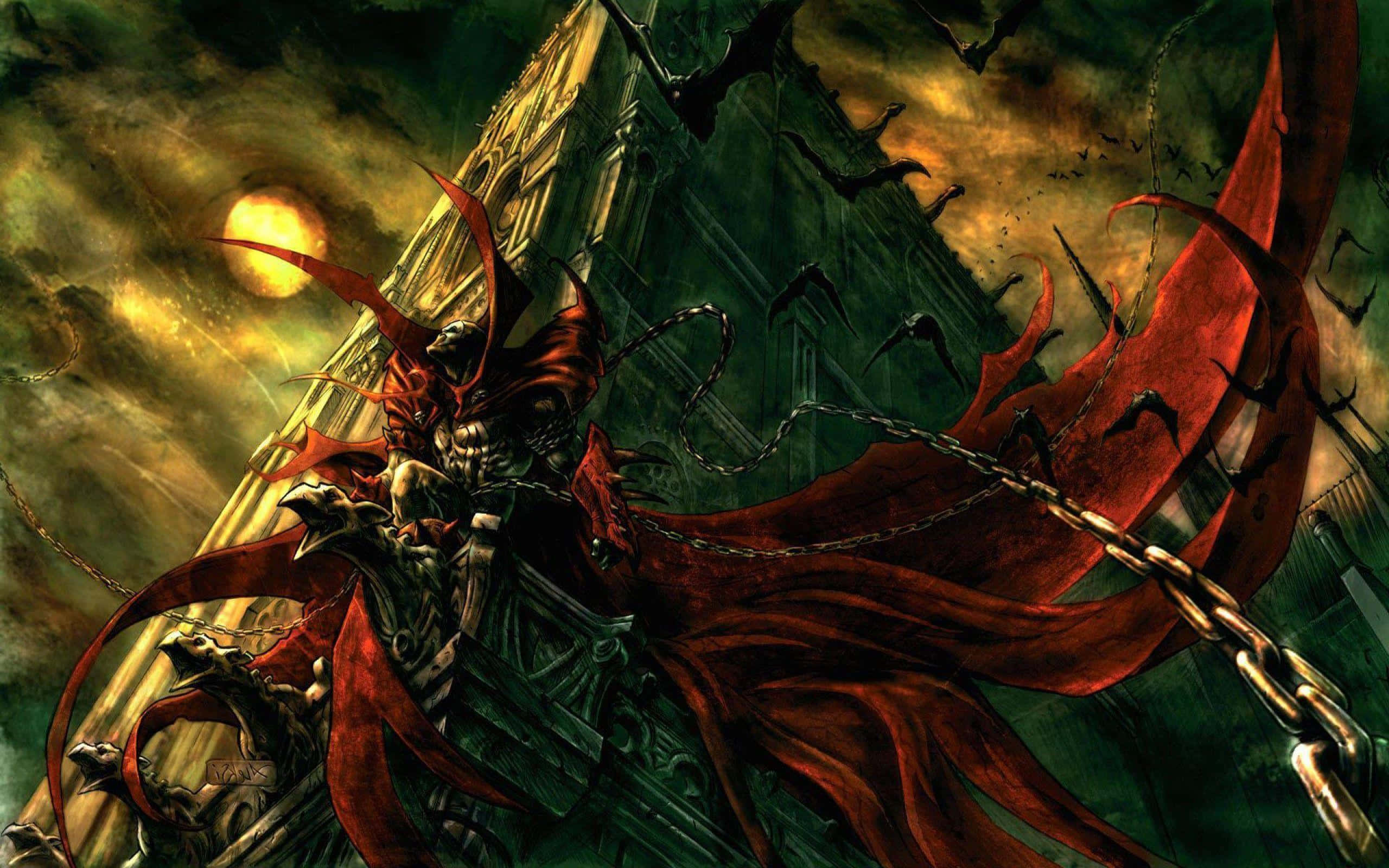 Spawn, red wings, chains, 2K Desktop Wallpaper