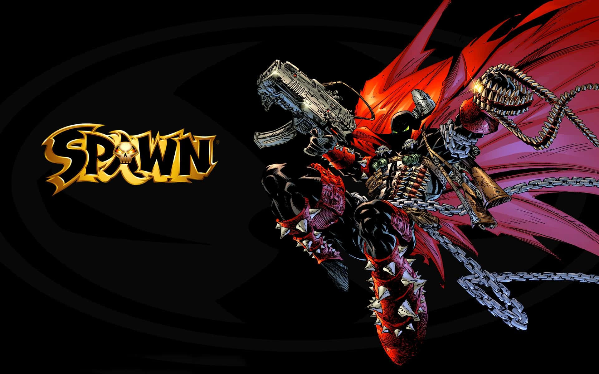 Spawn, red cape, spiked armor, Full HD Desktop Wallpaper