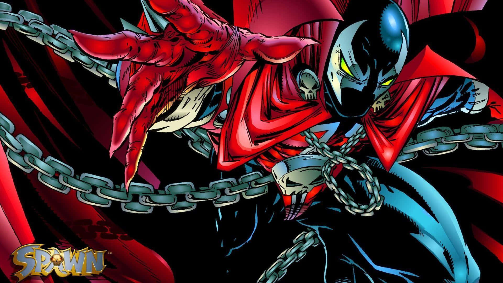 Spawn, red skin, chains, Full HD Desktop Wallpaper