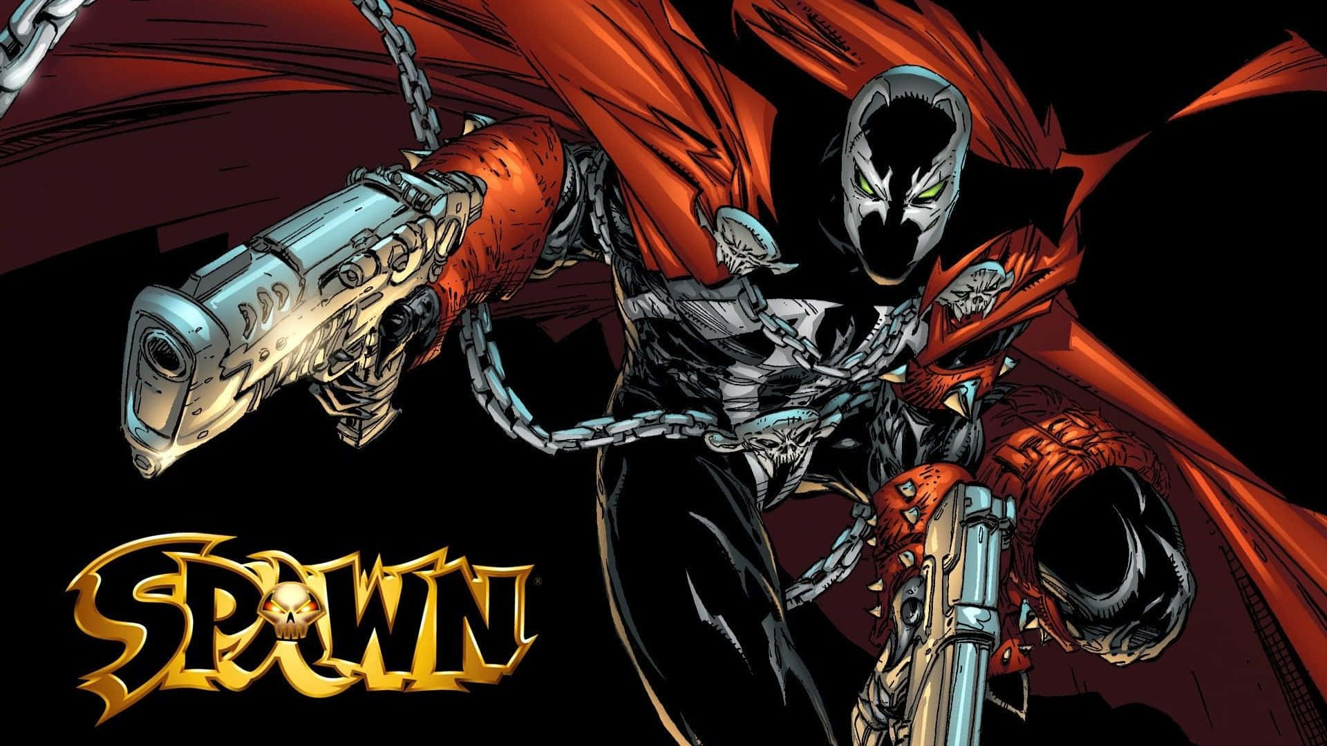 Spawn, red cape, chains, Full HD Desktop Wallpaper