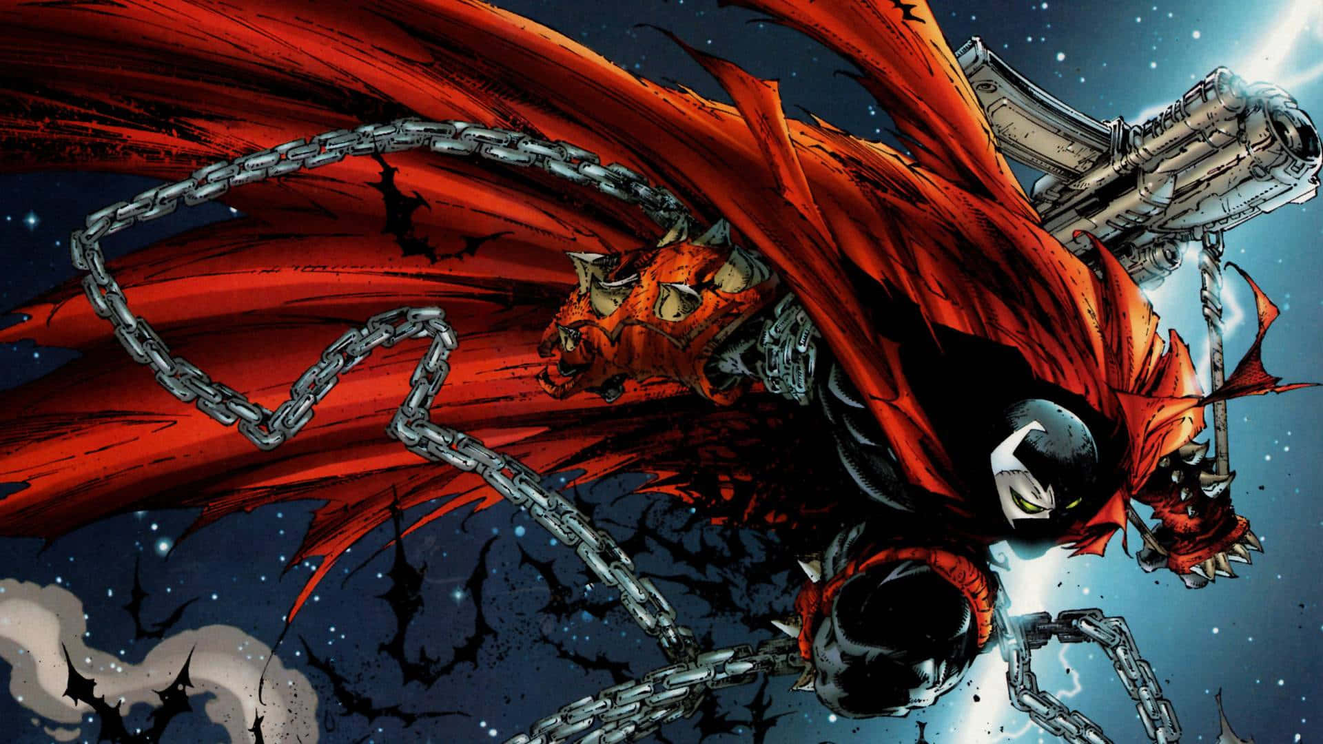 Spawn HD, demonic figure, red cape, Full HD Desktop Wallpaper