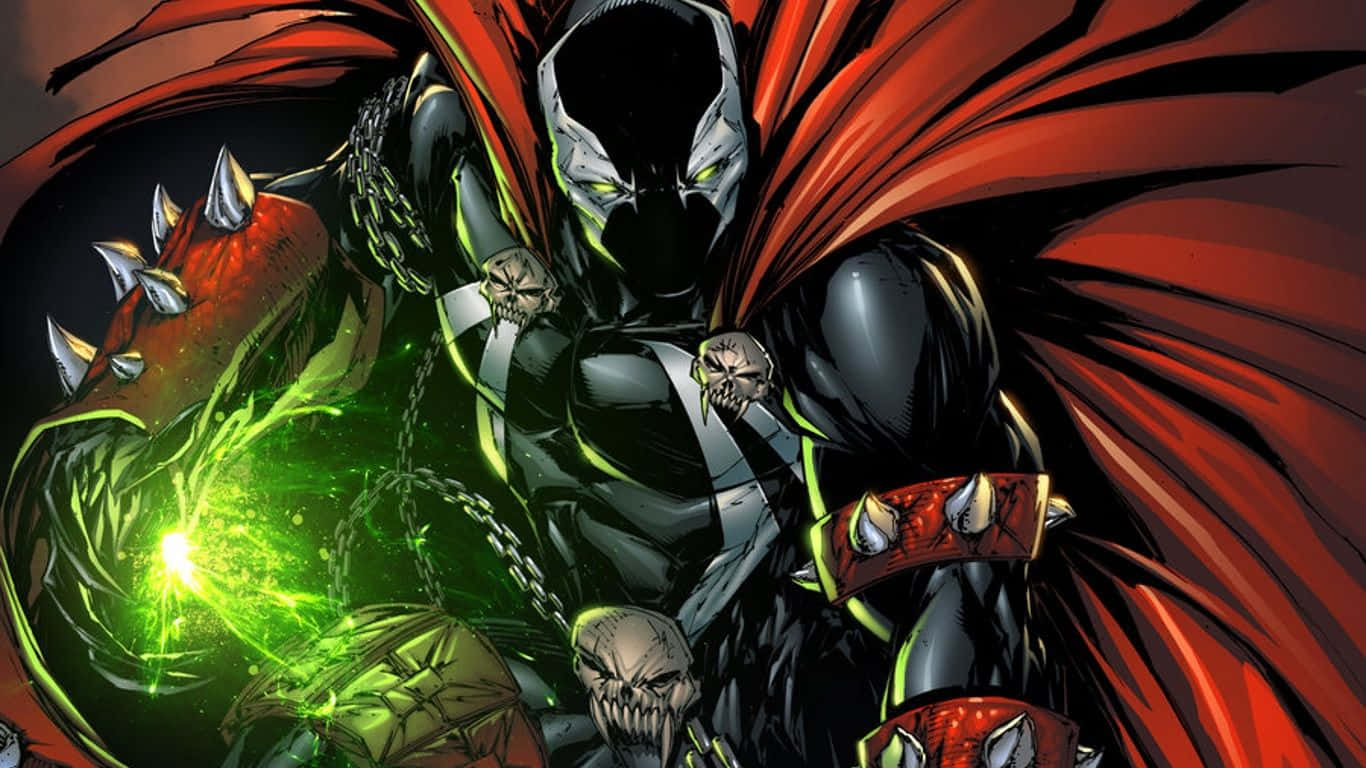 Spawn, black armored suit, red cape, HD Desktop Wallpaper