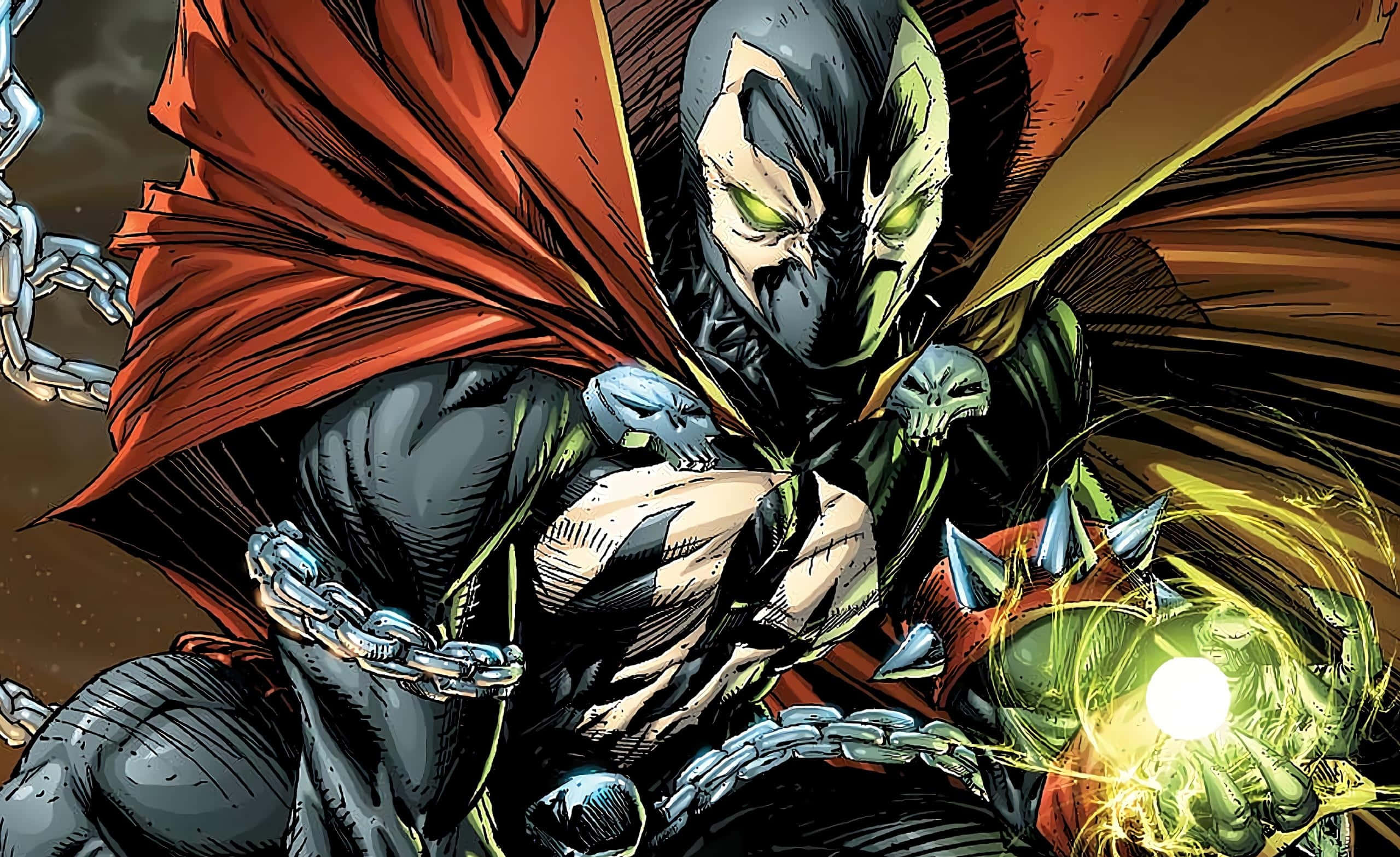Spawn HD, red cape, green cloak, 2K Desktop Wallpaper
