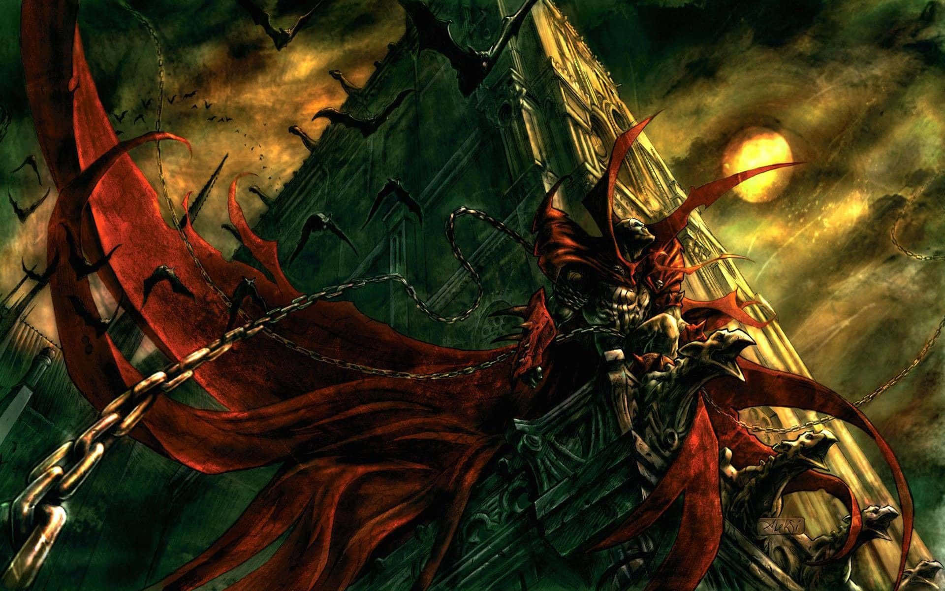 Spawn HD, demonic figure, red wings, Full HD Desktop Wallpaper