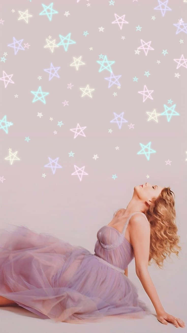 Starry Reveriein Pink, lavender tulle gown, glowing pastel stars, HD Phone Wallpaper