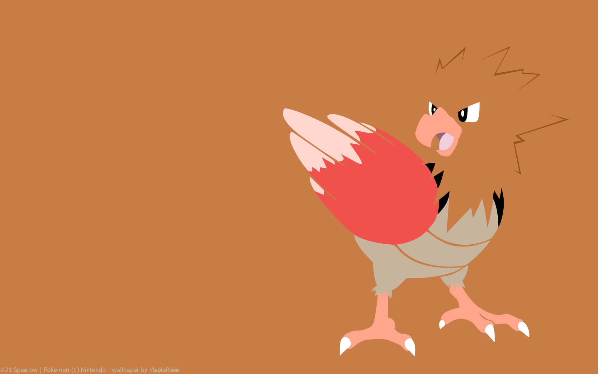 Spearow, red wing, angry expression, Full HD Desktop Wallpaper