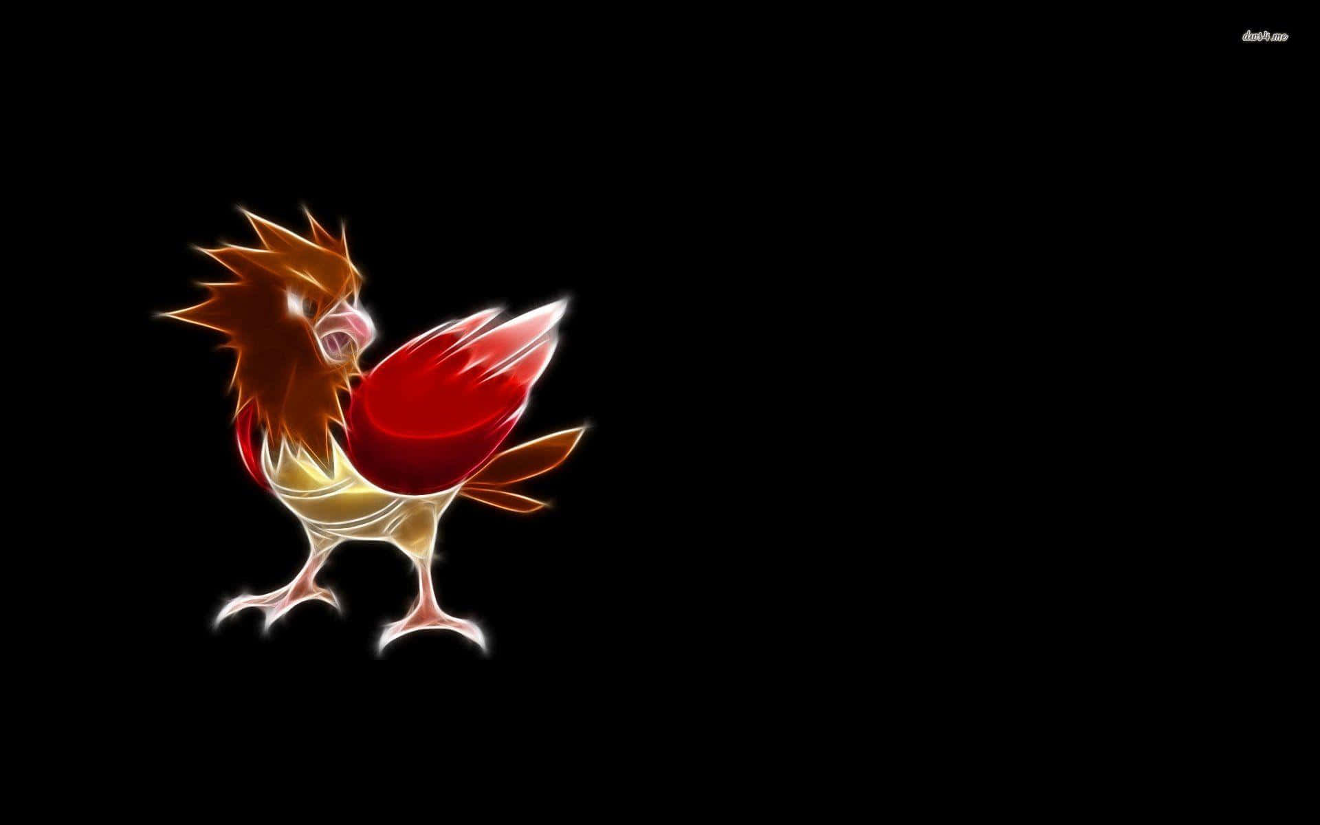 Spearow, plain black, fiery rooster, Full HD Desktop Wallpaper