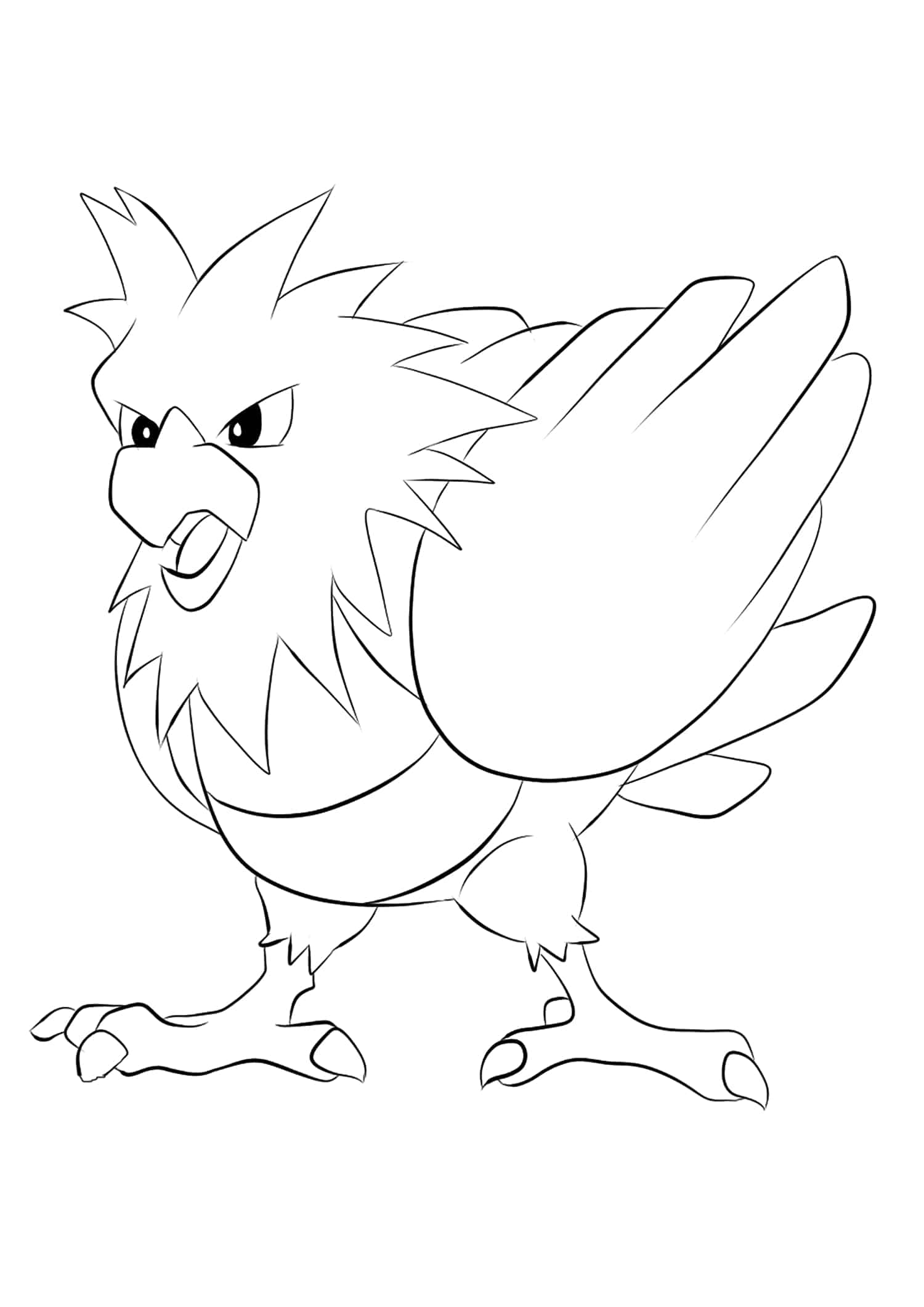 Spearow, black outline, white background, Full HD Phone Wallpaper