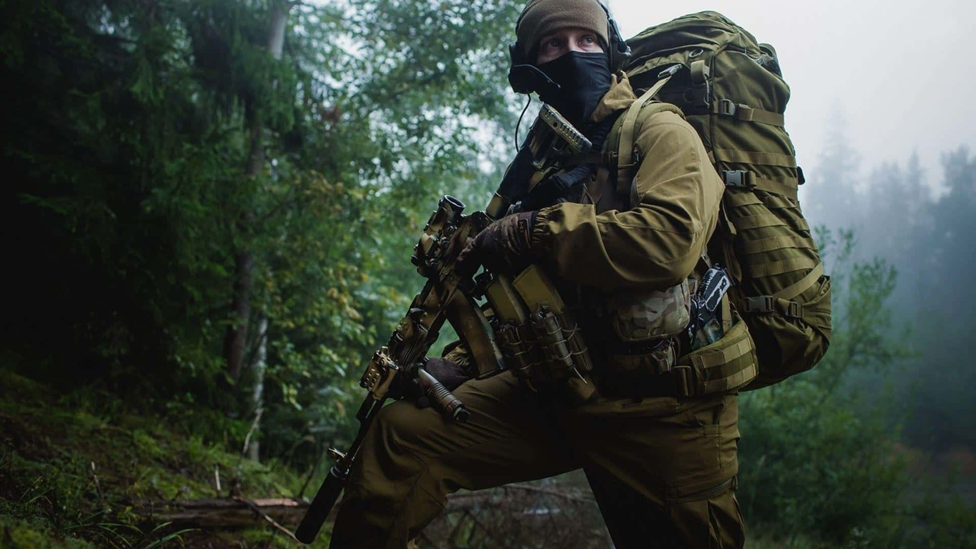 Special Forces, tactical gear, rifle, Full HD Desktop Wallpaper