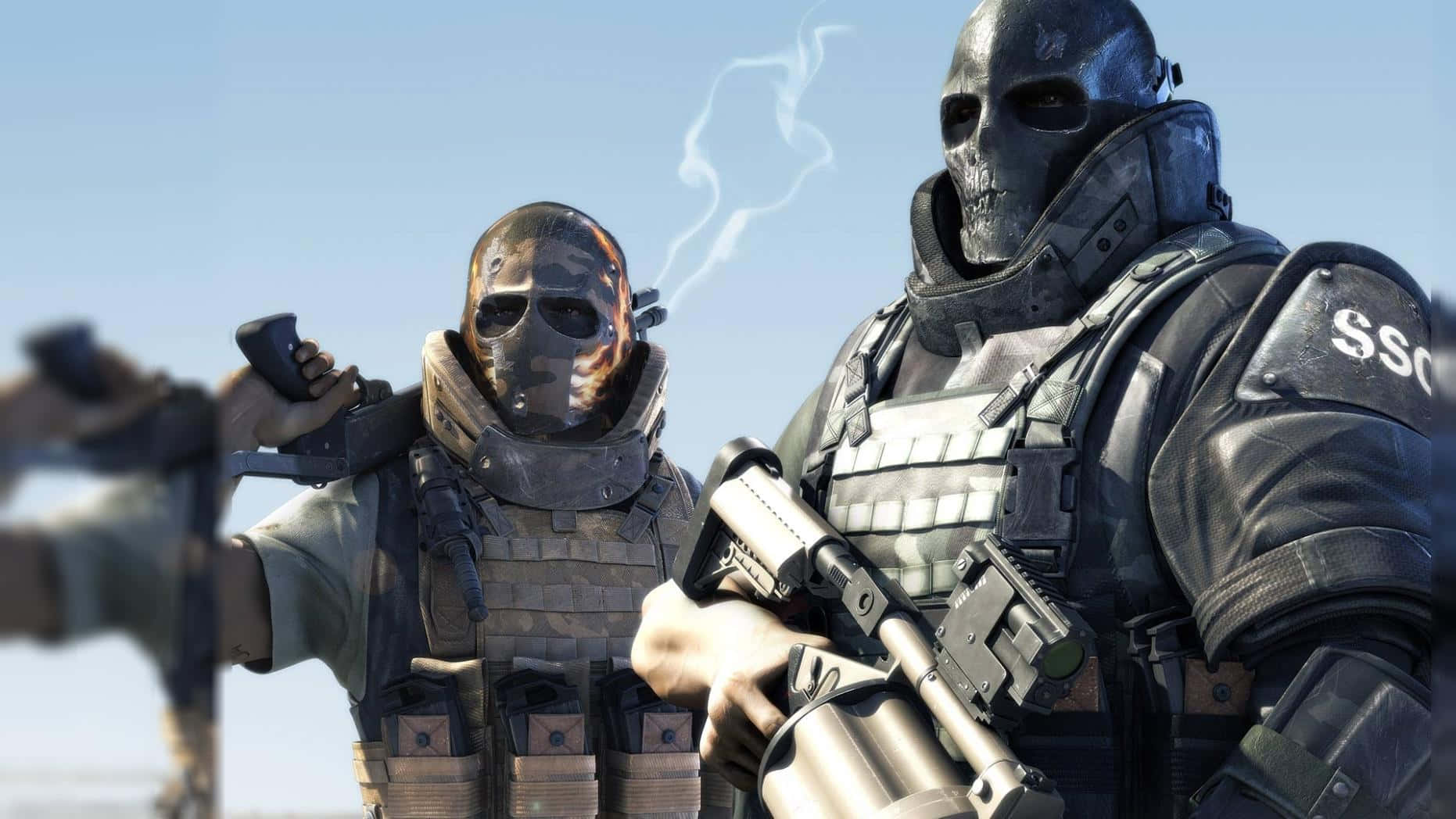 Special Forces, skull mask, flame pattern mask, HD Desktop Wallpaper