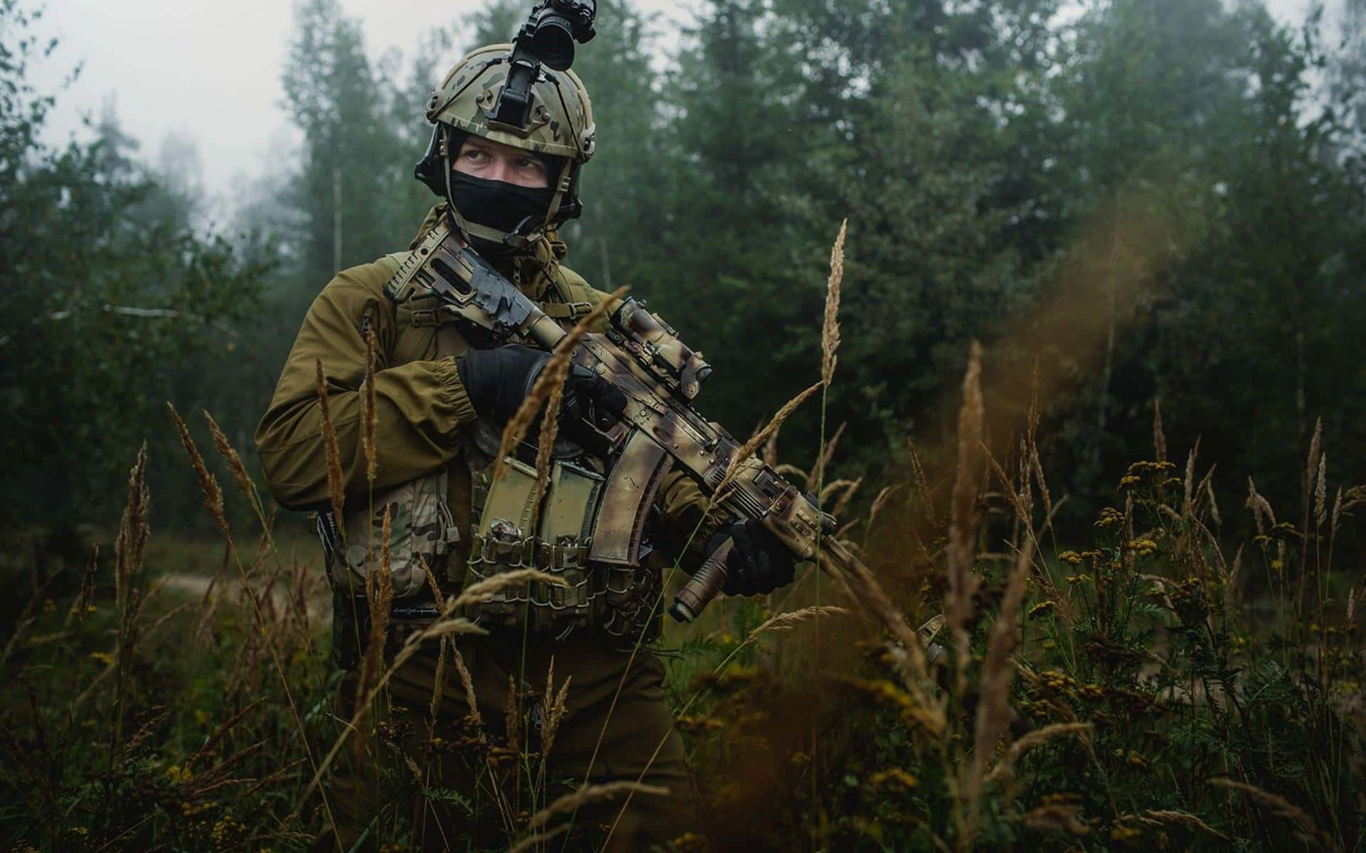 Special Forces, camouflage gear, helmet, Full HD Desktop Wallpaper