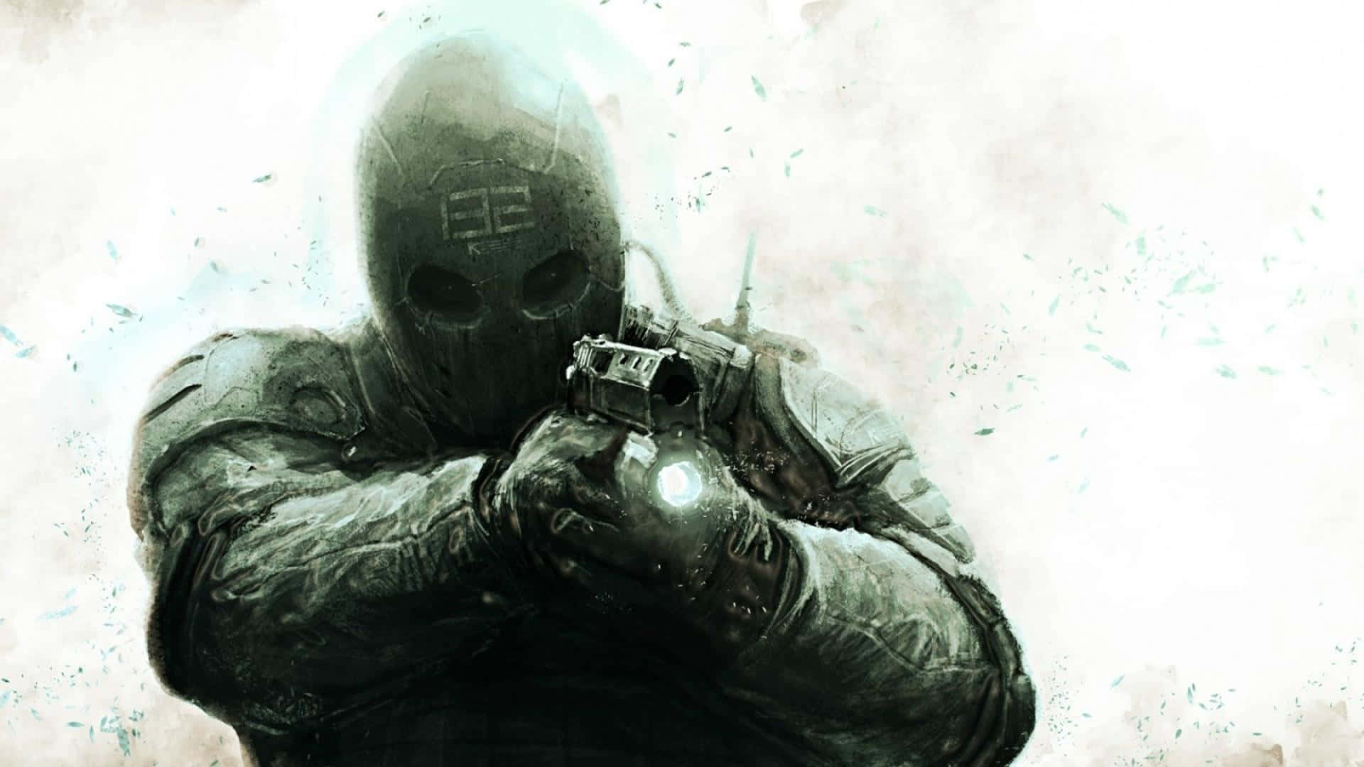 Special Forces, masked soldier, glowing pistol, Full HD Desktop Wallpaper