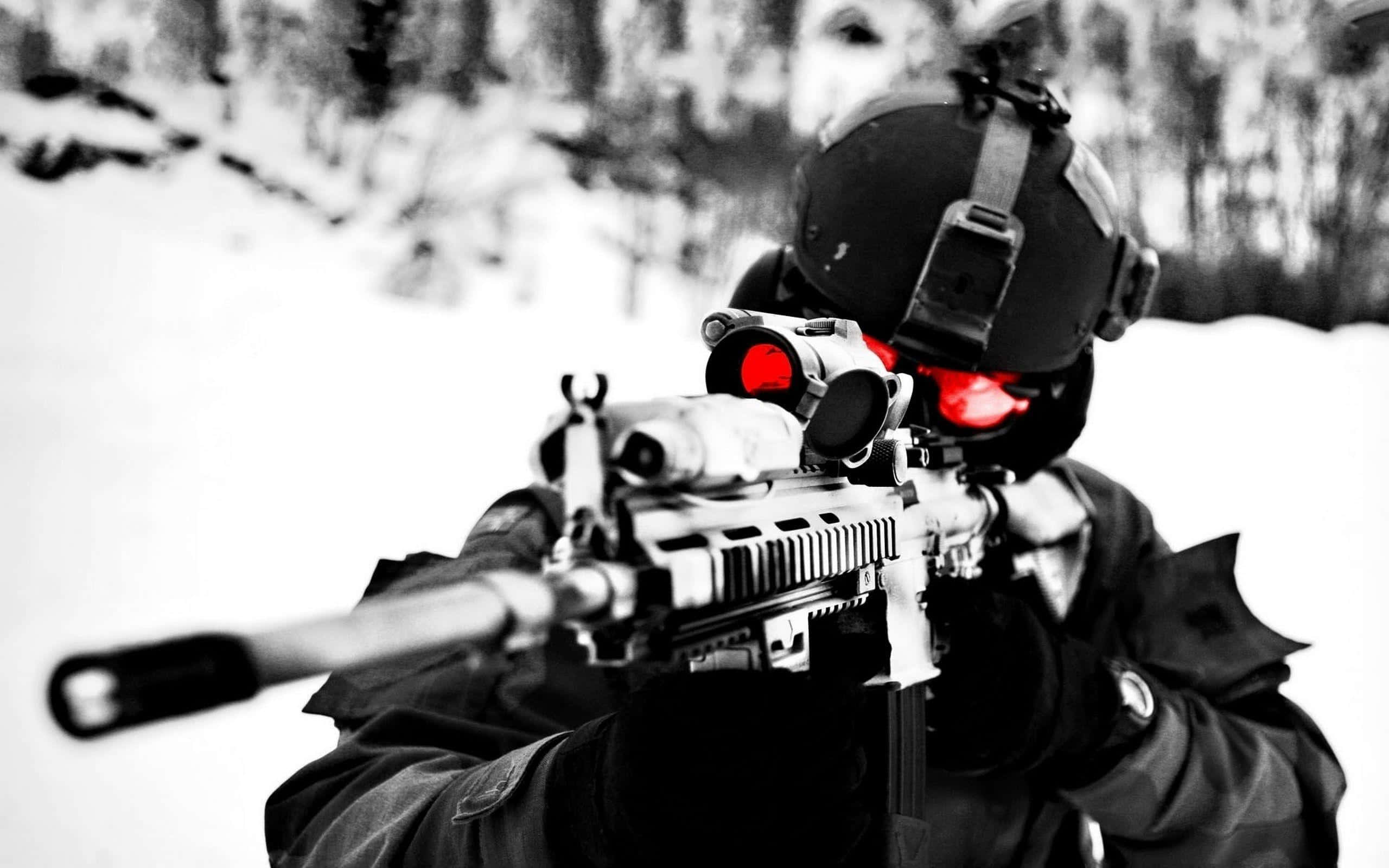 Special Forces, winter gear, rifle, 2K Desktop Wallpaper