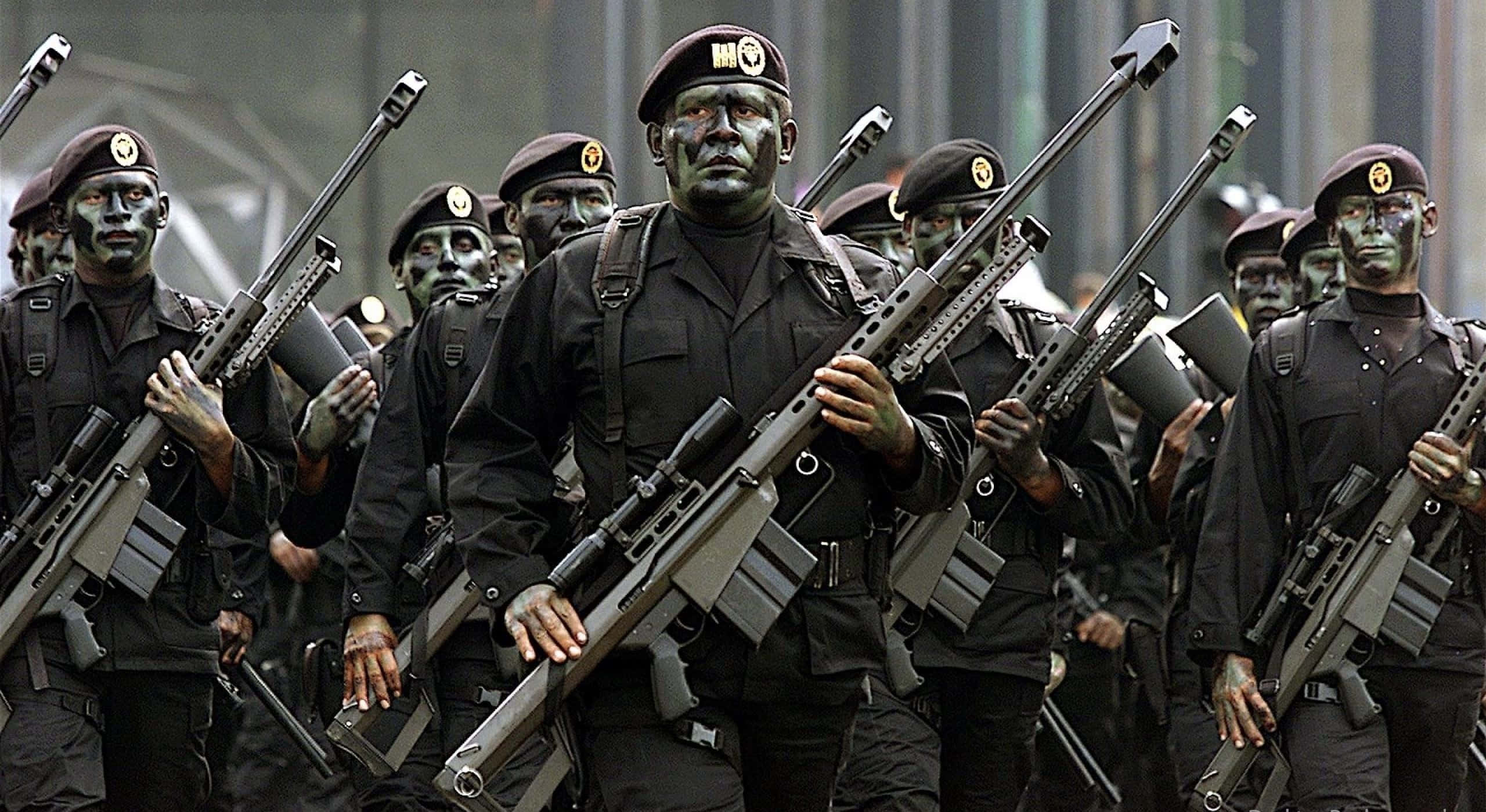 Special Forces, green face paint, sniper rifles, 2K Desktop Wallpaper
