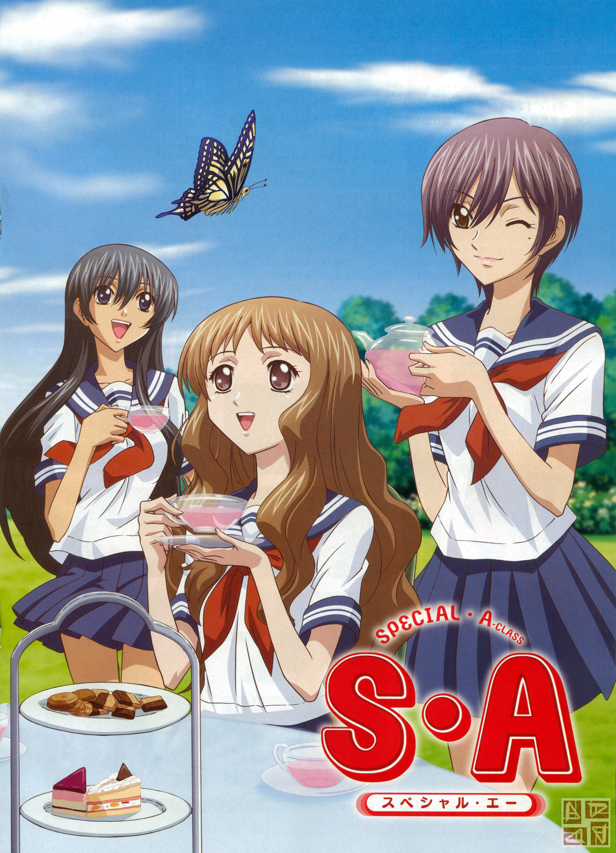 Special A, girls tea time, sailor uniforms, 2K Phone Wallpaper
