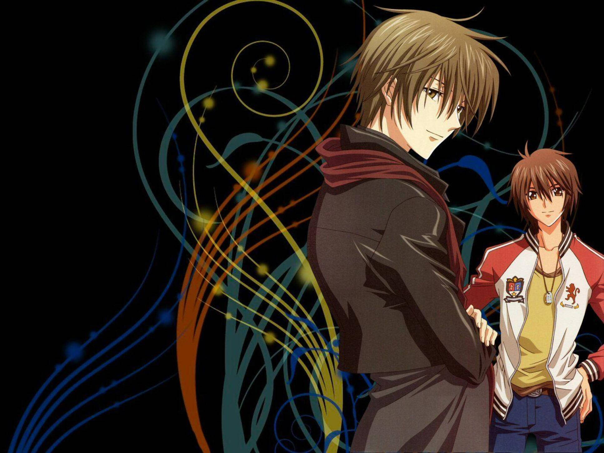 Colorful Art Special A, anime boys, swirling abstract background, Full HD Desktop Wallpaper
