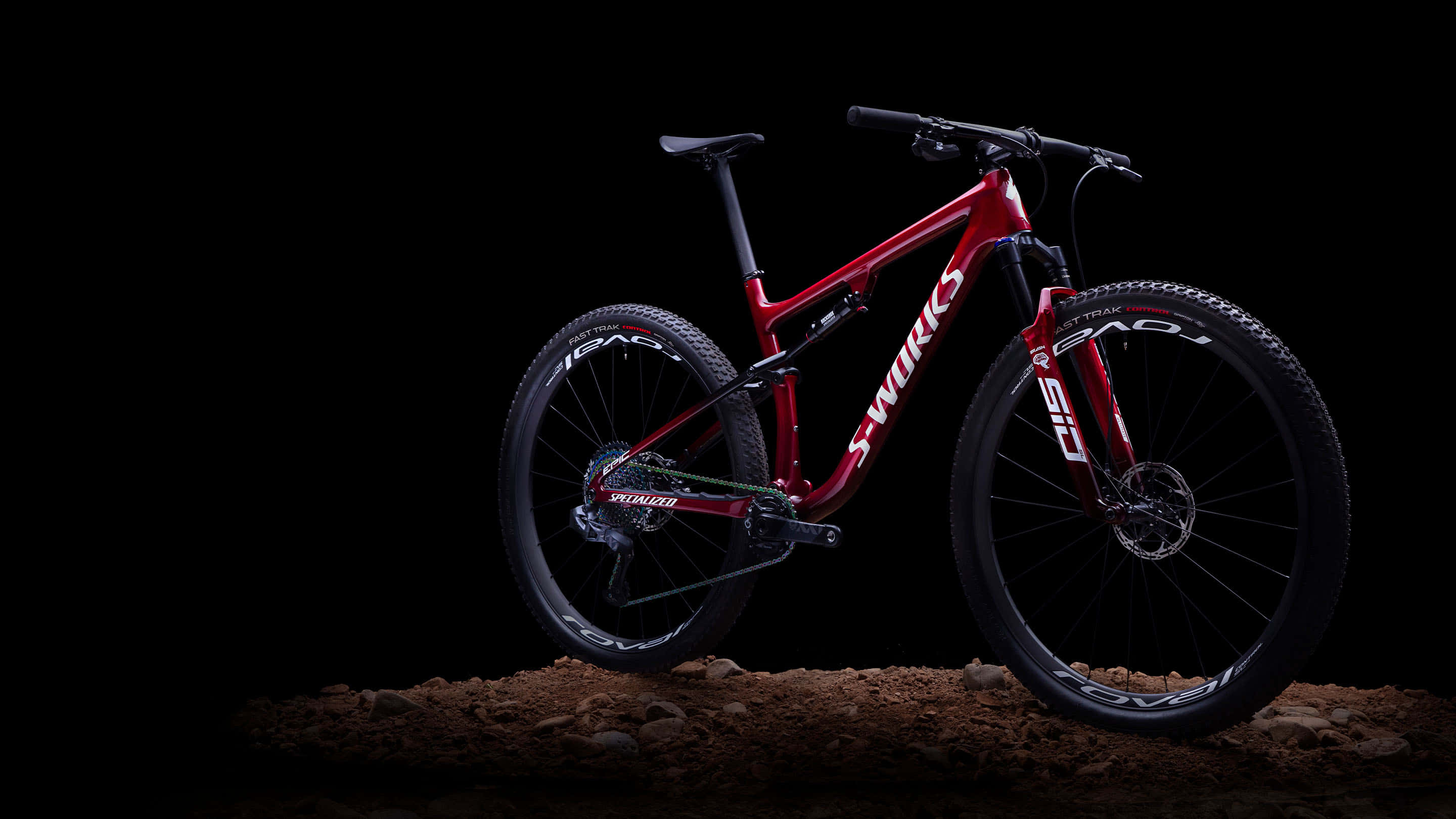 Specialized, mountain bike, red, 2K Desktop Wallpaper
