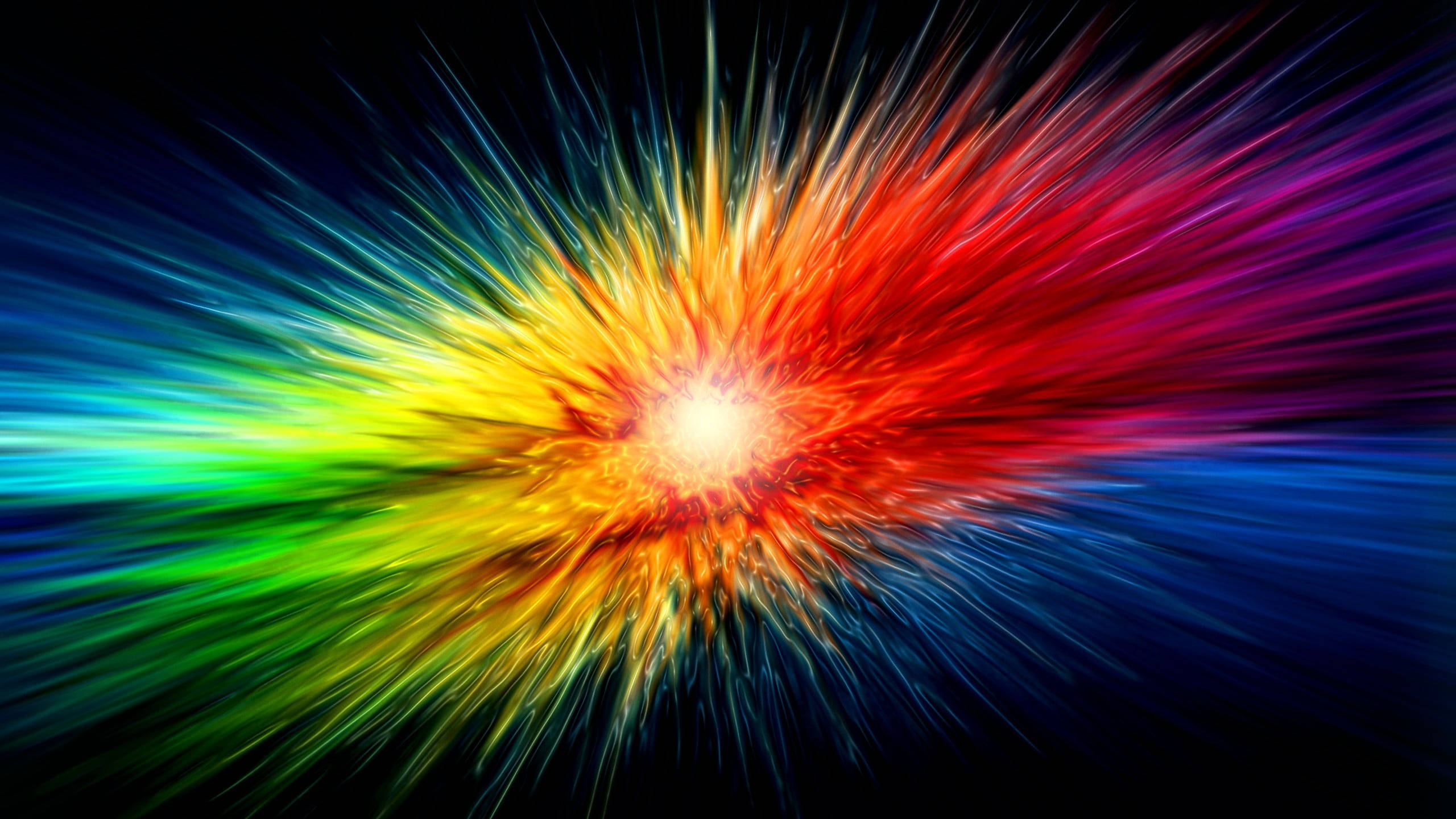 Spectrum, rainbow colors, black void, 2K Desktop Wallpaper