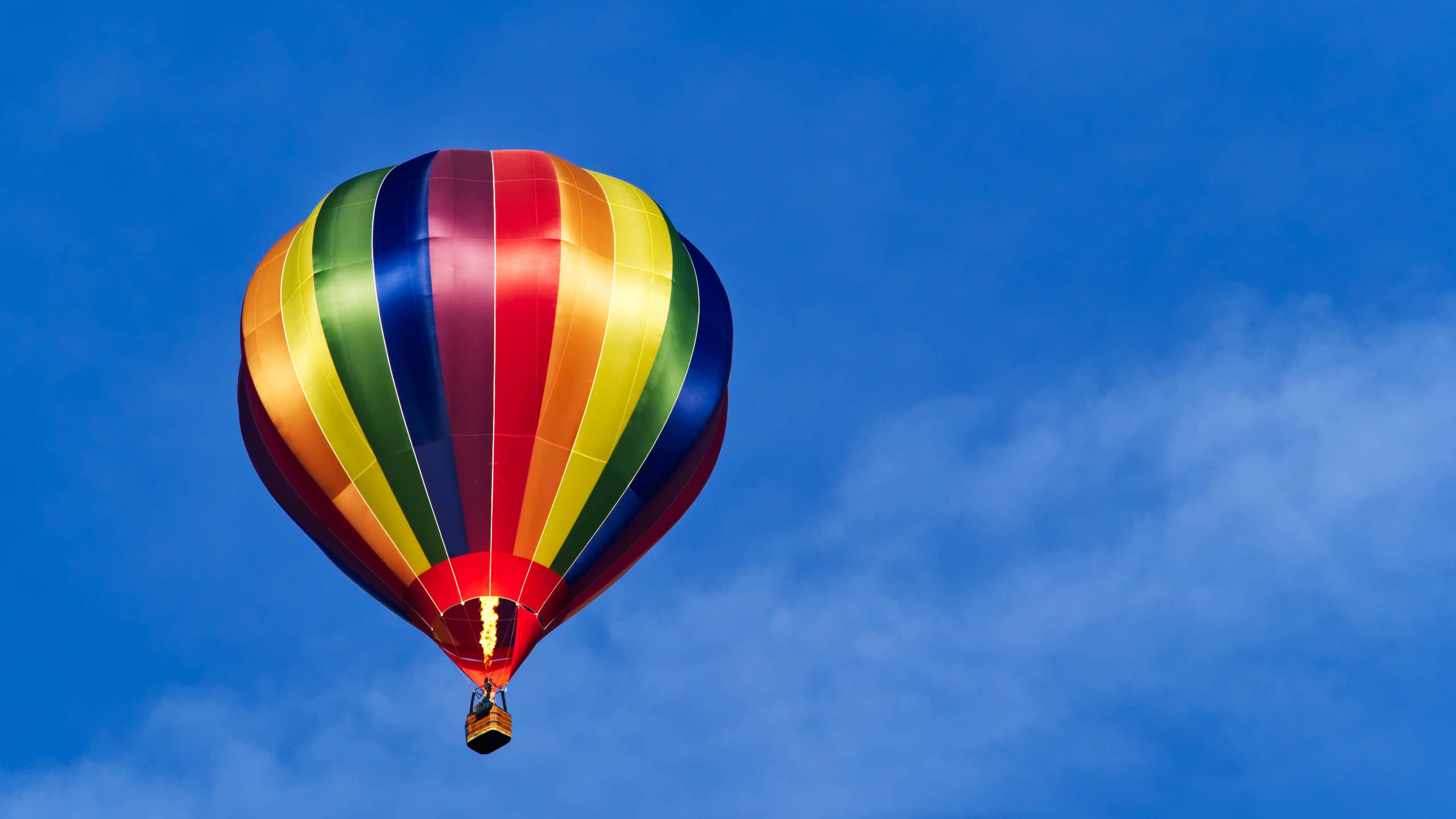 spectrum color, hot air balloon, rainbow-striped, 2K Desktop Wallpaper