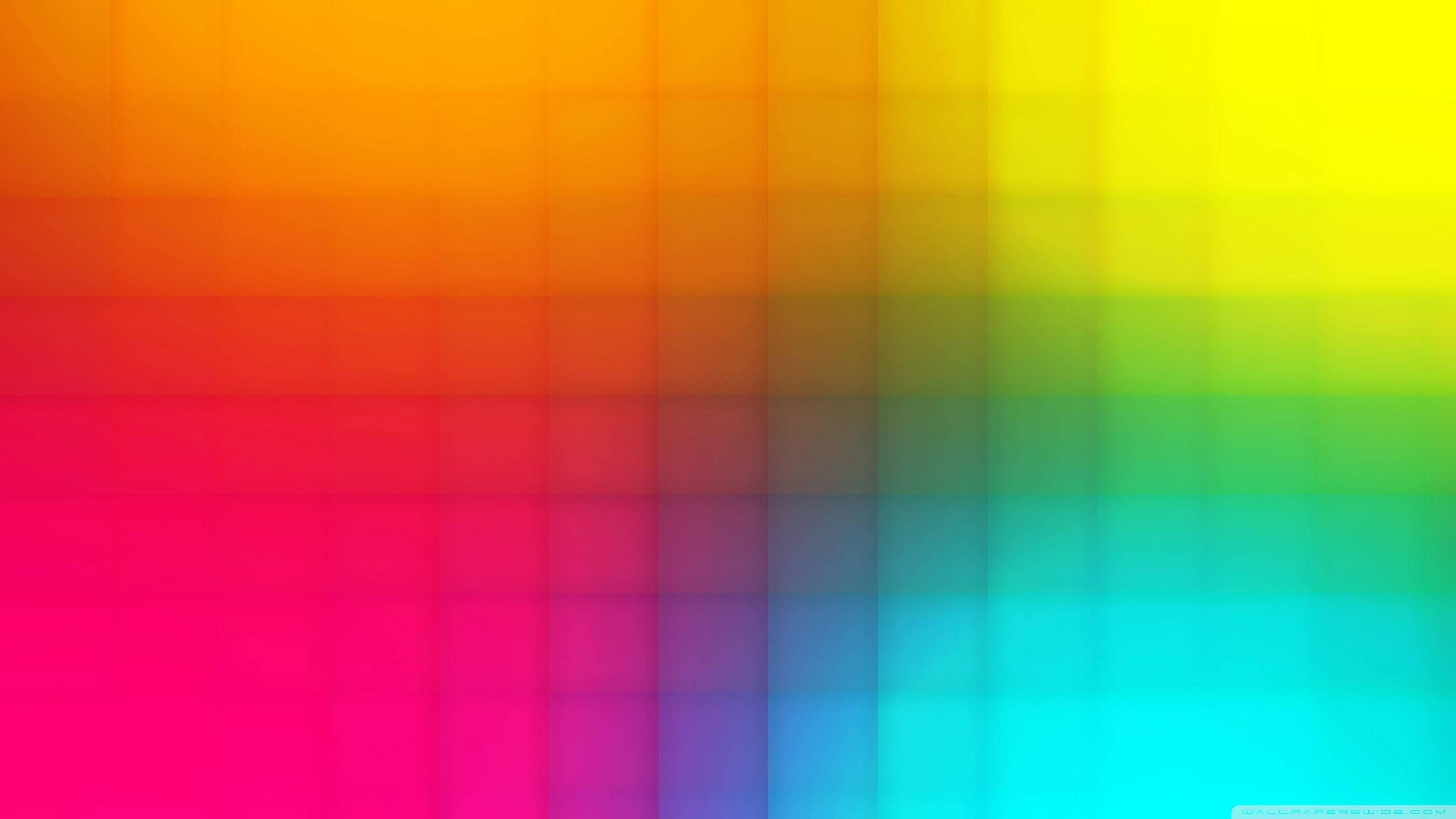 Digital Spectrum Pixel, rainbow hues, soft blurred squares, 2K Desktop Wallpaper