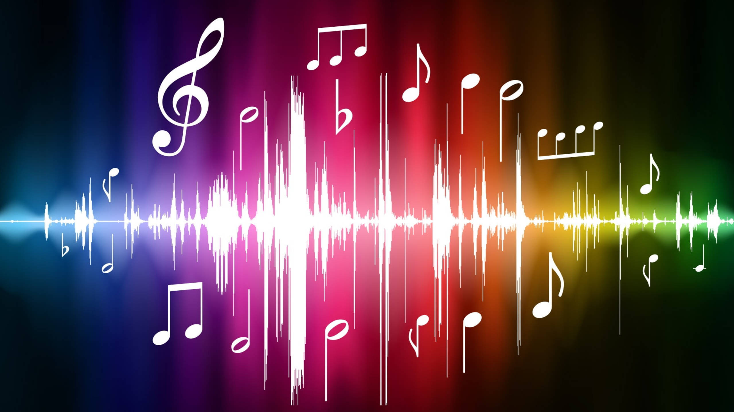 Spectrum, sound wave, rainbow gradient, 2K Desktop Wallpaper