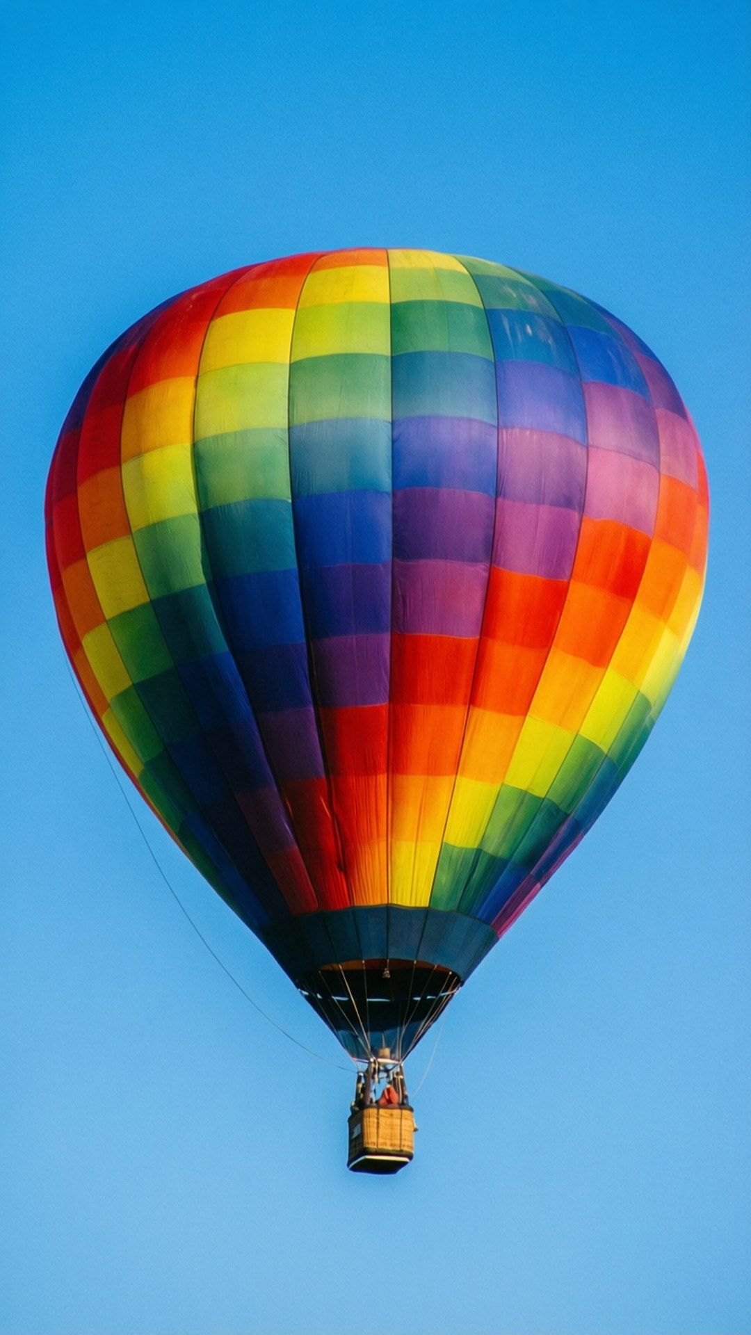 Spectrum, hot air balloon, rainbow-colored, Full HD Phone Wallpaper