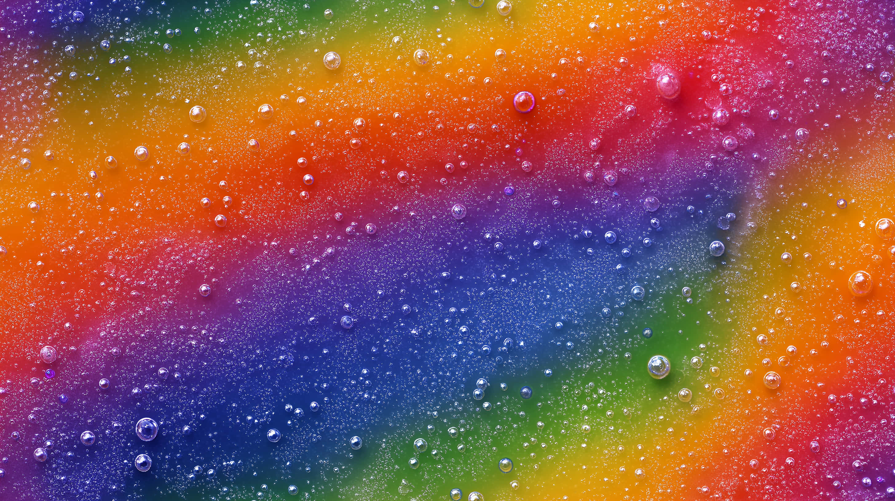 bubbly spectrum, rainbow hues, glistening water droplets, 2K Desktop Wallpaper