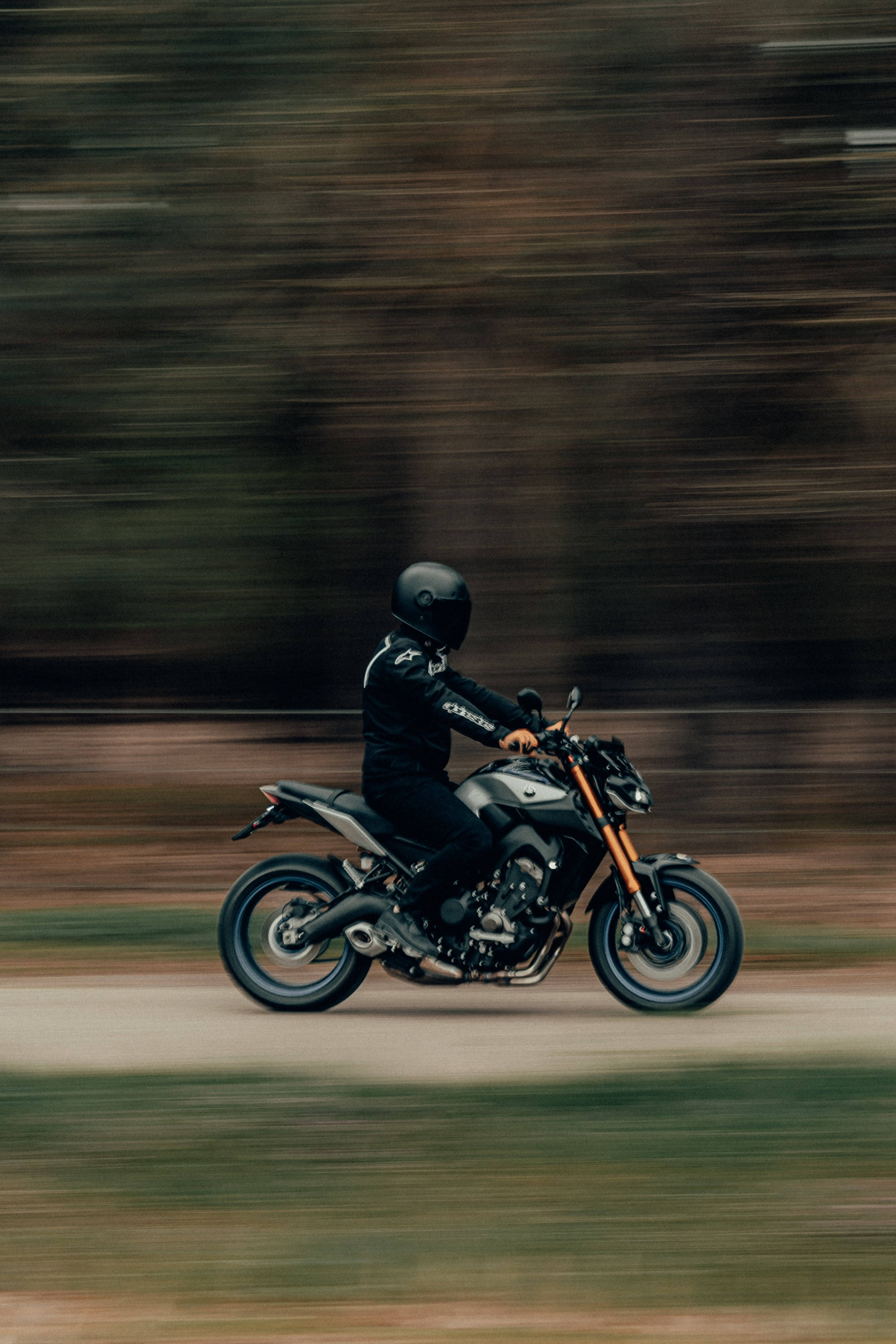 matte black, motorcycle, speed, 4K Phone Wallpaper