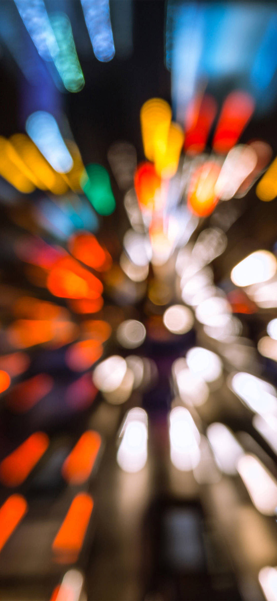 bokeh light effect, colorful city lights, dark night sky, Full HD Phone Wallpaper