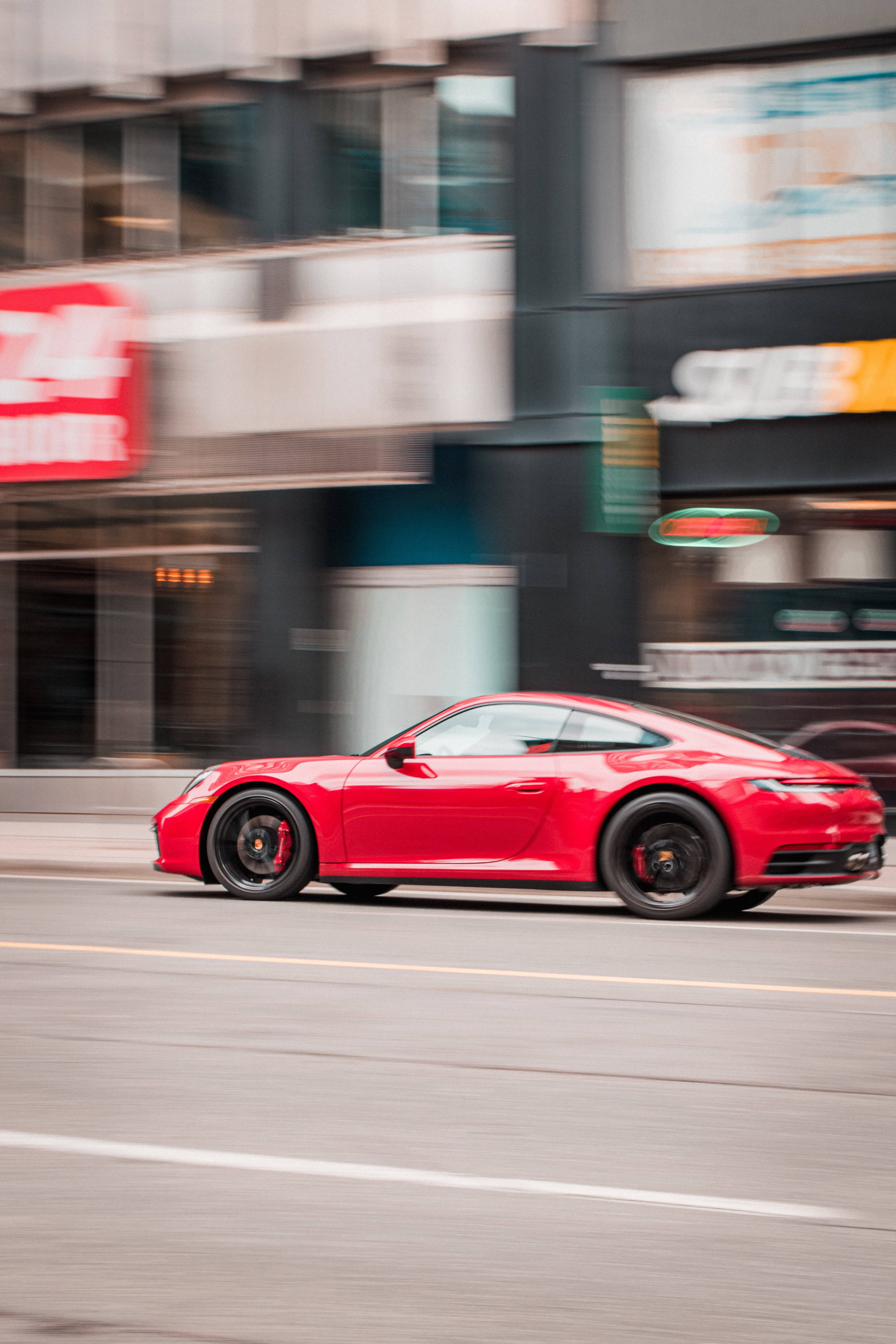 classic red car, speed, iPhone, 5K Phone Wallpaper