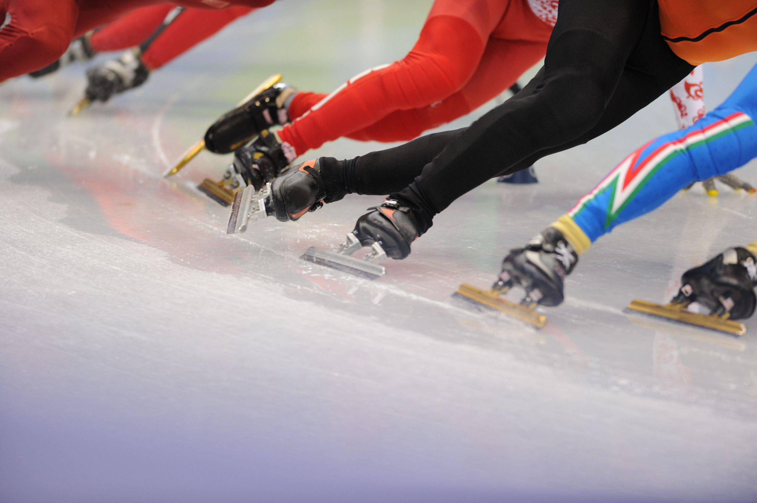 speed skating shoes, vibrant suits, ice rink, 2K Desktop Wallpaper