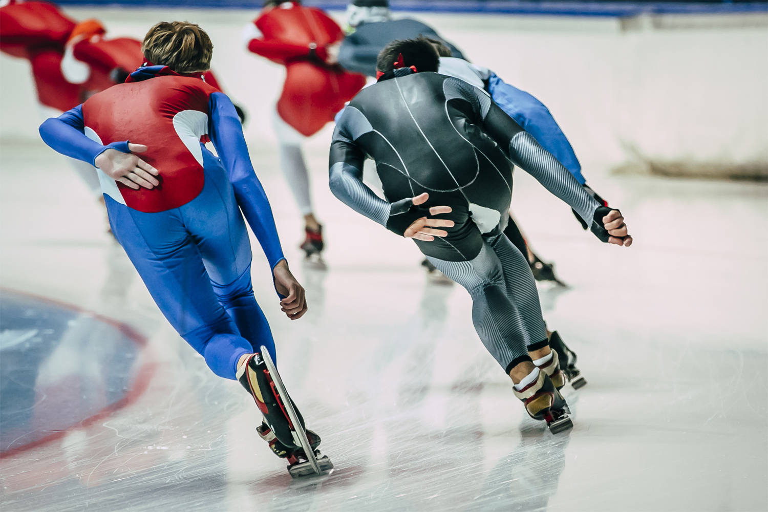 speed skating, racing suits, glossy ice rink, HD Desktop Wallpaper