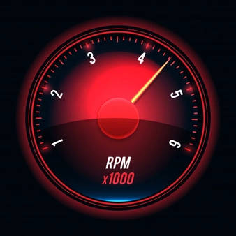 red speedometer, 5000 RPM, dark background, SD Desktop Wallpaper