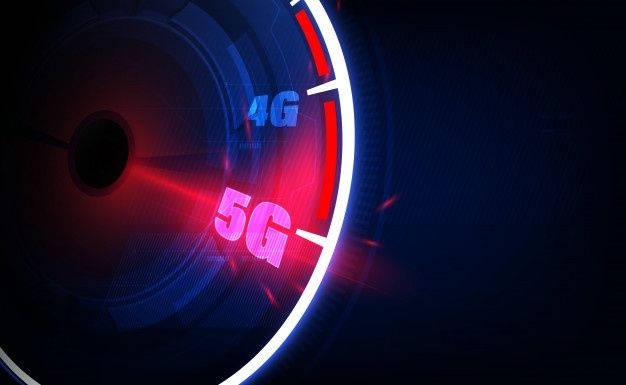 5G, 4G, futuristic speedometer graphic, SD Desktop Wallpaper
