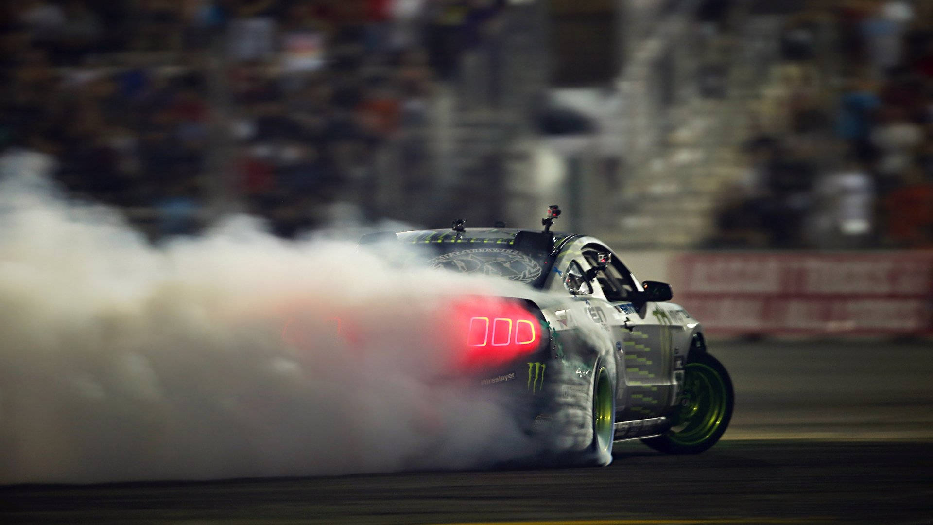 drift car, heavy smoke, racetrack, Full HD Desktop Wallpaper