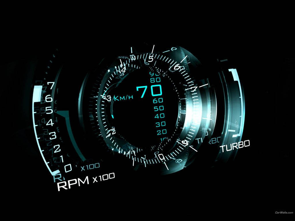 Speedtest Turbo Speedometer, blue digital readouts, 70 km/h, SD Desktop Wallpaper