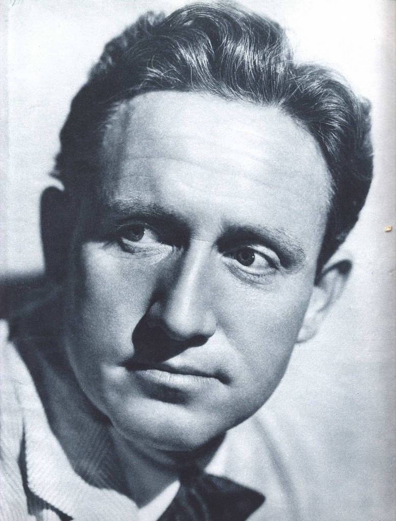 Spencer Tracy, Best Actor Oscars, vintage black and white portrait, SD Phone Wallpaper
