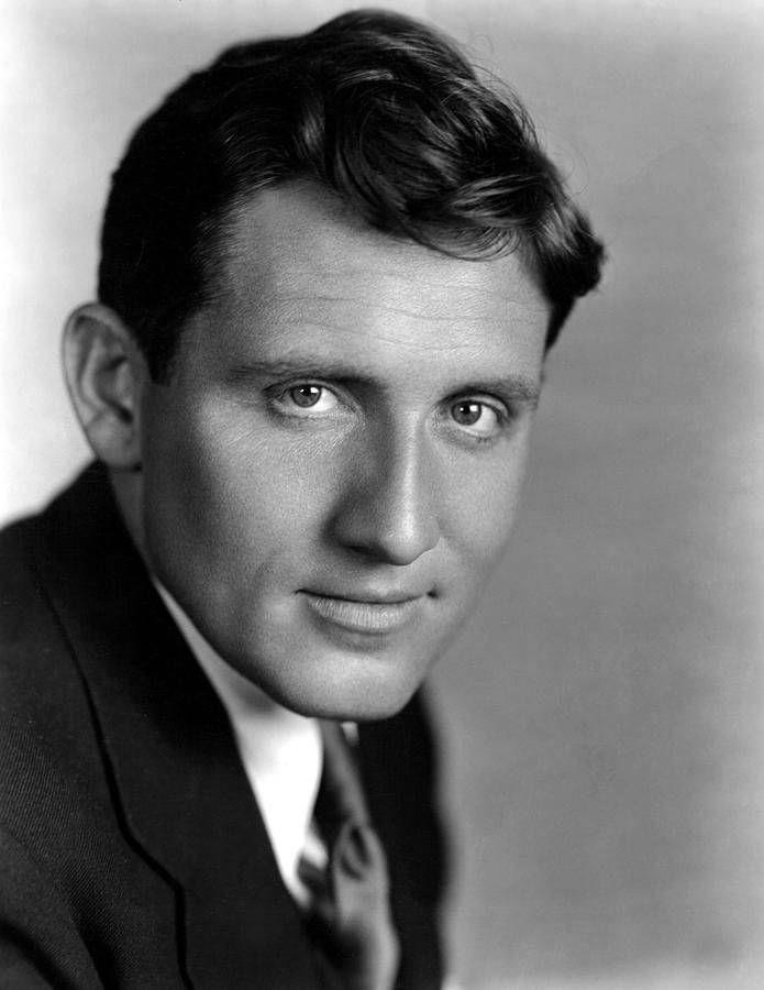Spencer Tracy, American actor, black and white portrait, SD Phone Wallpaper