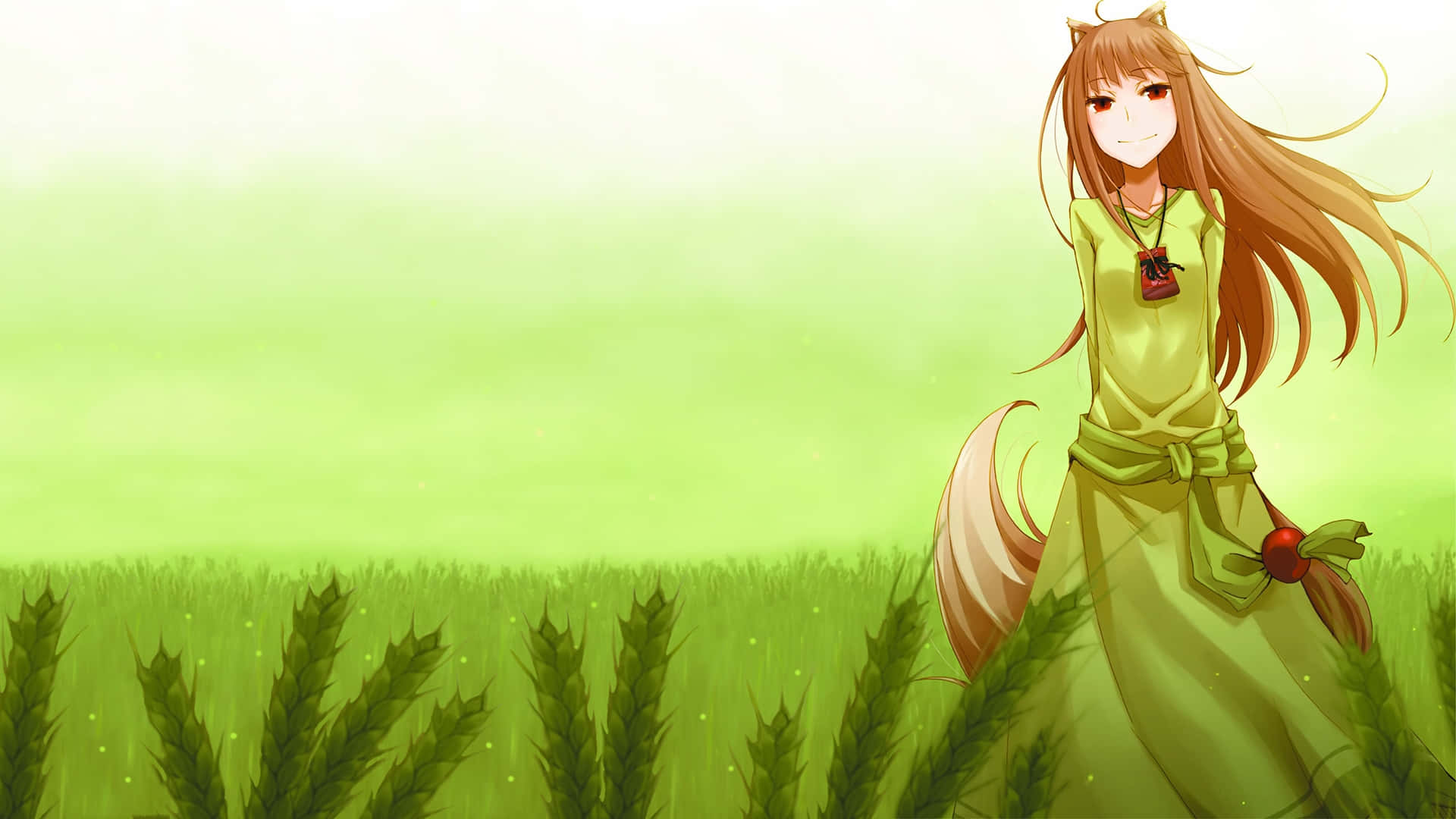 Spice And Wolf, fox ears, tail, Full HD Desktop Wallpaper