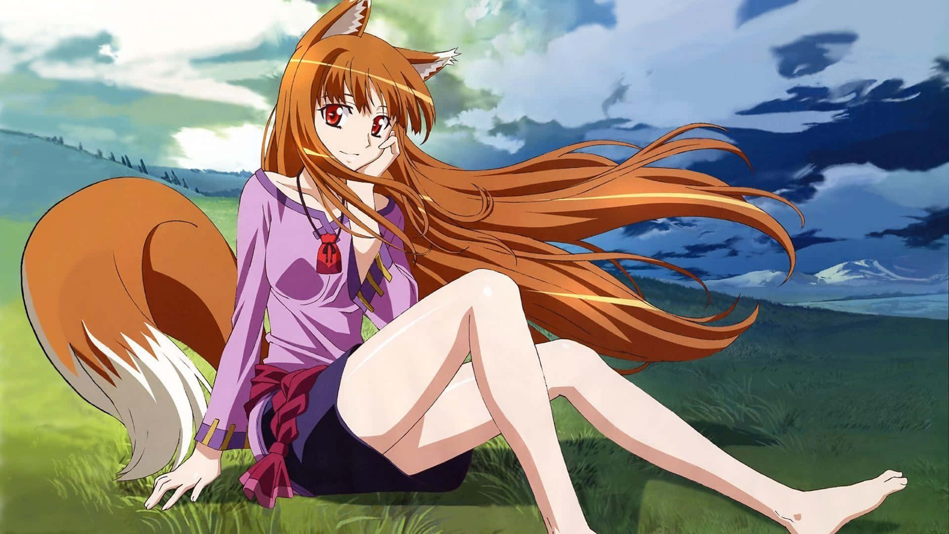 Spice And Wolf, fox ears, bushy tail, Full HD Desktop Wallpaper