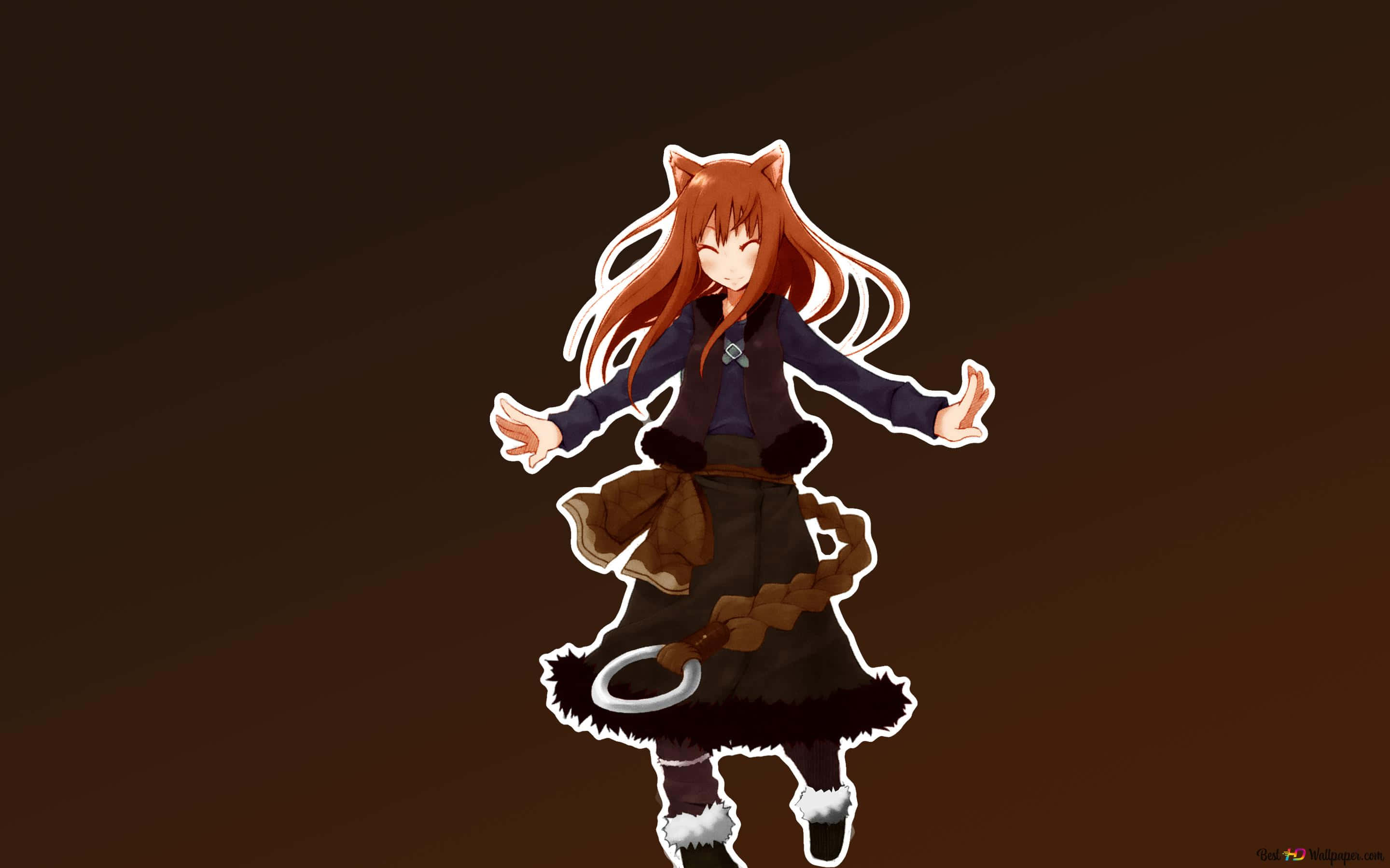 Spice and Wolf, fox ears, tail, 2K Desktop Wallpaper
