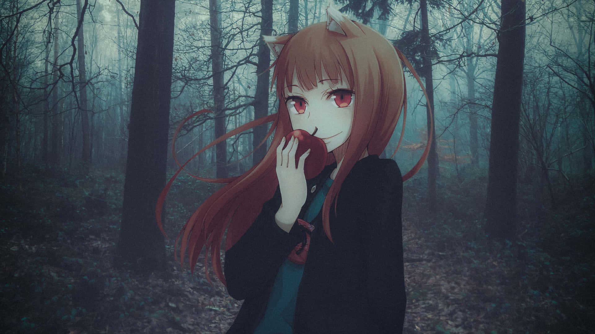 Spice And Wolf, fox-eared anime girl, red eyes, Full HD Desktop Wallpaper