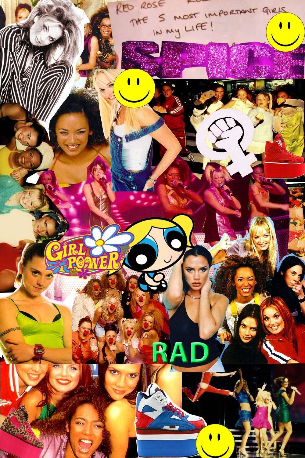 Spice Girls, photo collage, girl power, HD Phone Wallpaper