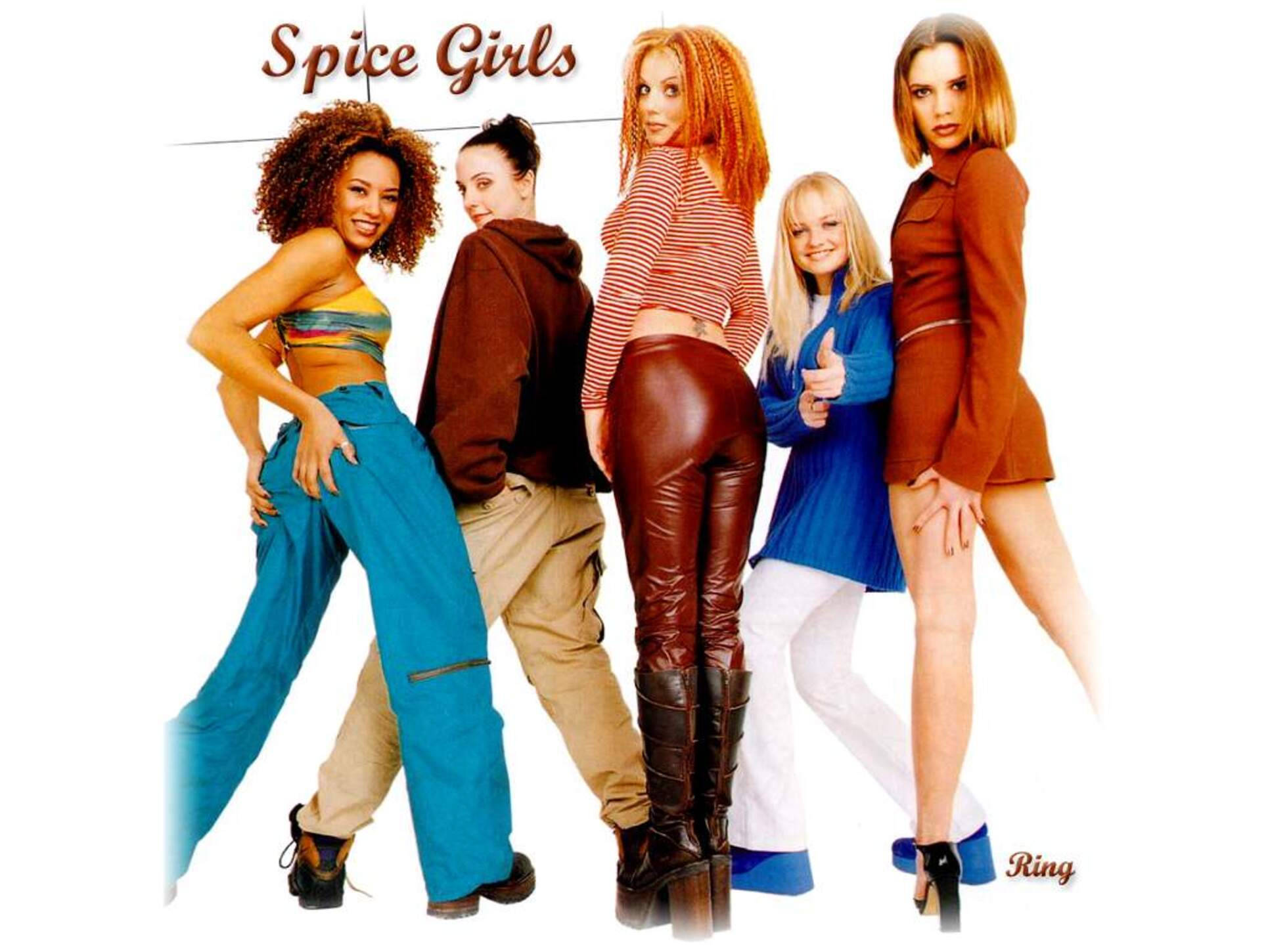 Spice Girls, 90s fashion, white background, Full HD Desktop Wallpaper