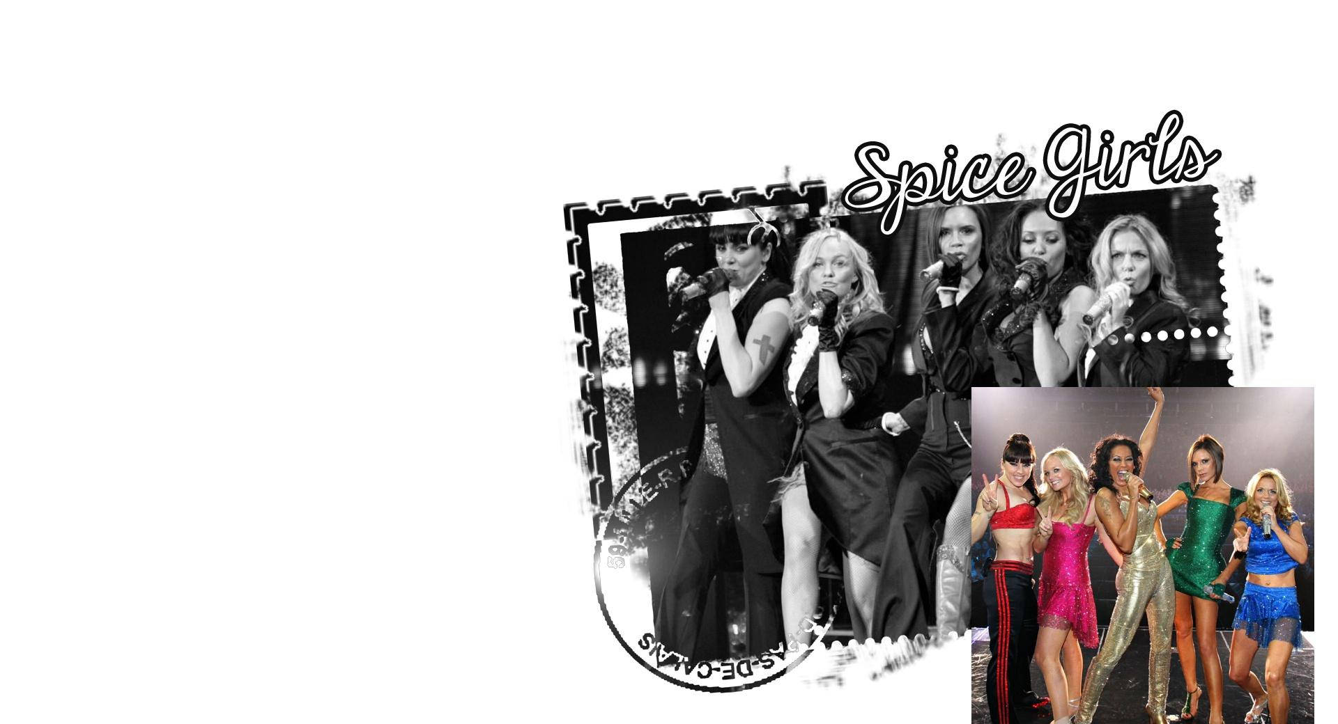 Spice Girls, black and white, color collage, Full HD Desktop Wallpaper
