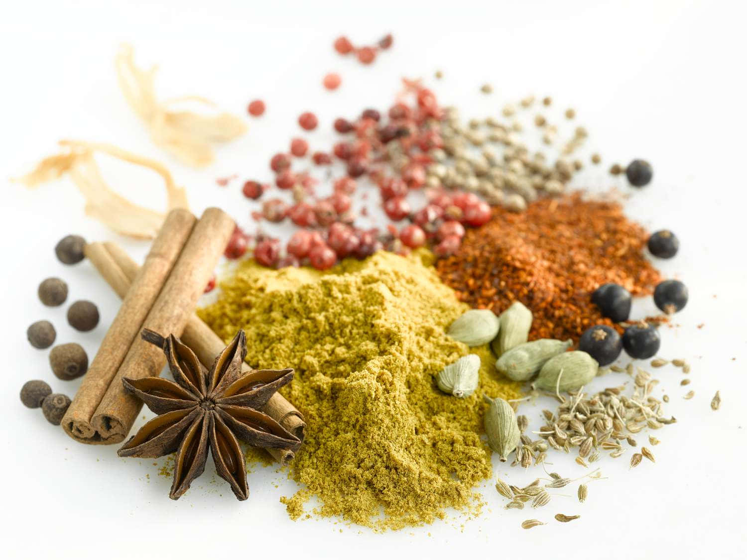 cinnamon, star anise, peppercorns, HD Desktop Wallpaper