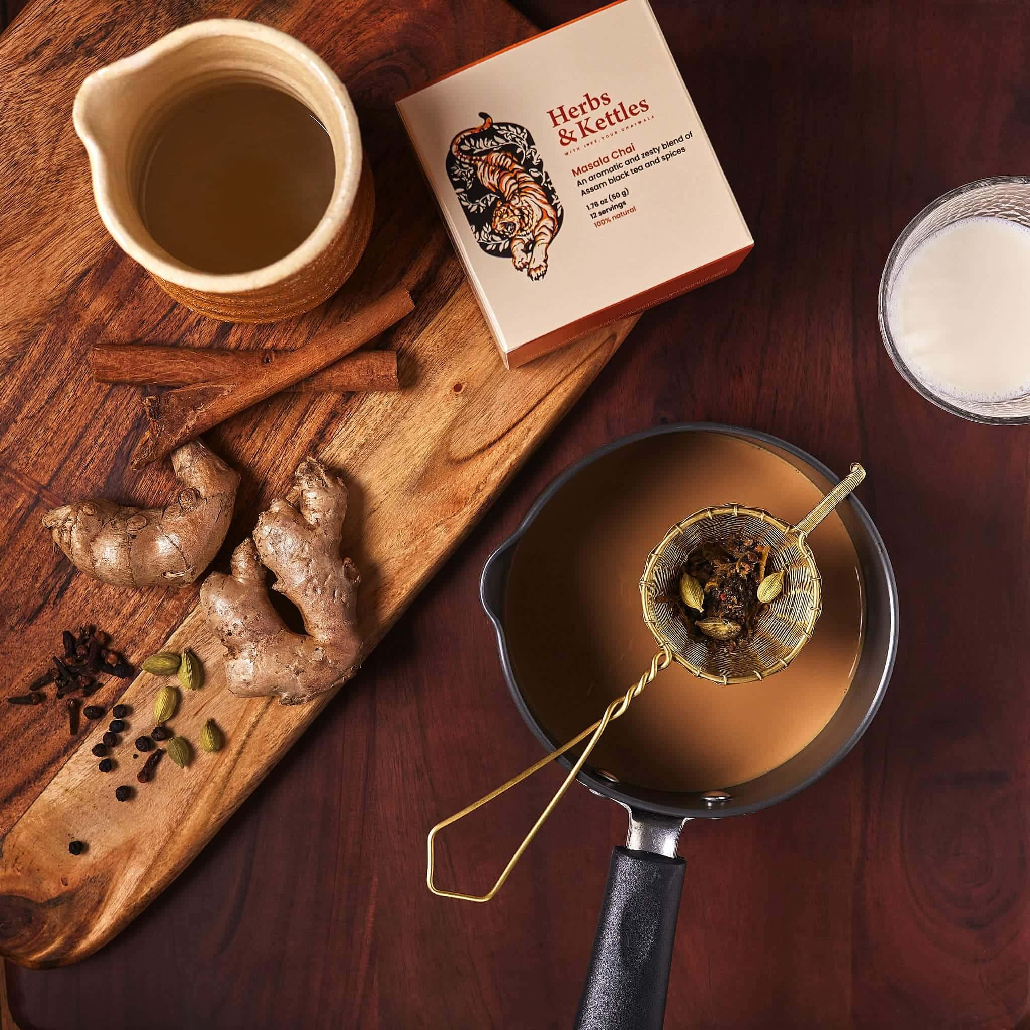 Masala Chai tea, ginger, cardamom, Full HD Desktop Wallpaper