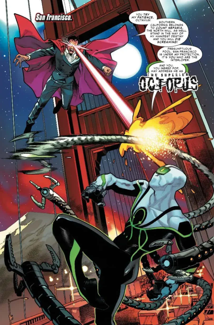 Spider-Geddon, red cape, laser beam, HD Phone Wallpaper